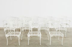 Set of Twelve Brown Jordan Neoclassical Style Garden Dining Chairs