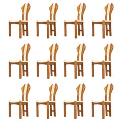 Set of Twelve Brutalist Dining Chairs by Holger Danske