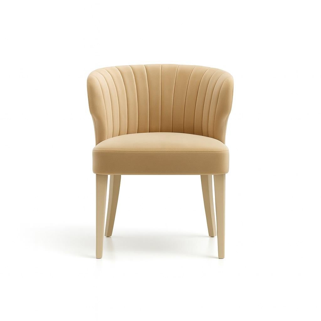 Moderne Set of Twelve Burnt Orange Velvet Dining Chairs In Mid-Century Modern Style en vente