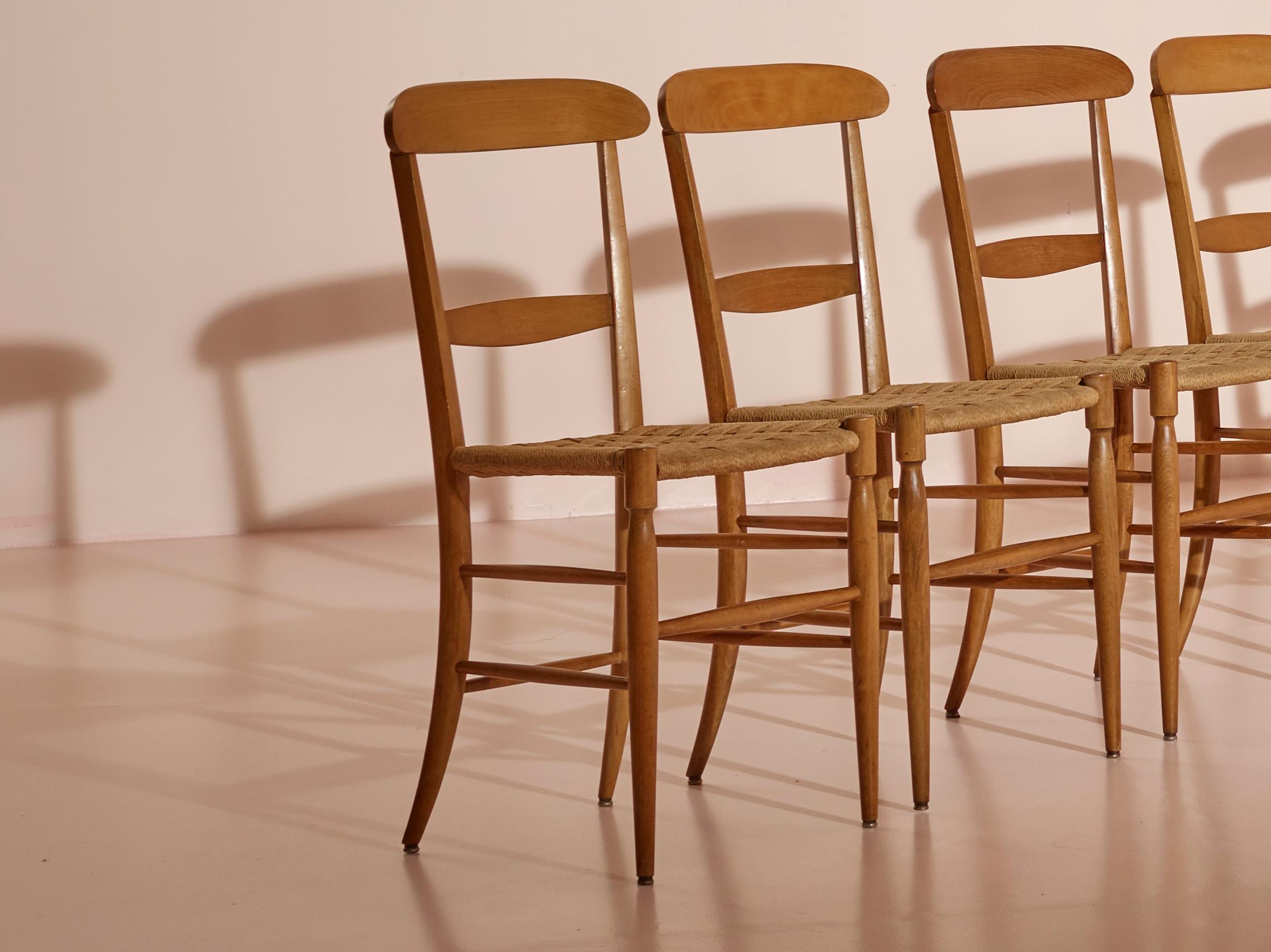 Set of twelve Campanino Chairs by Fratelli Levaggi, Chiavari, Italy, 1970s 2