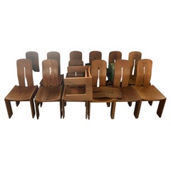 Juego de doce sillas «Carlo Scarpa 1934/765» de nogal para Bernini, Italia, 1977