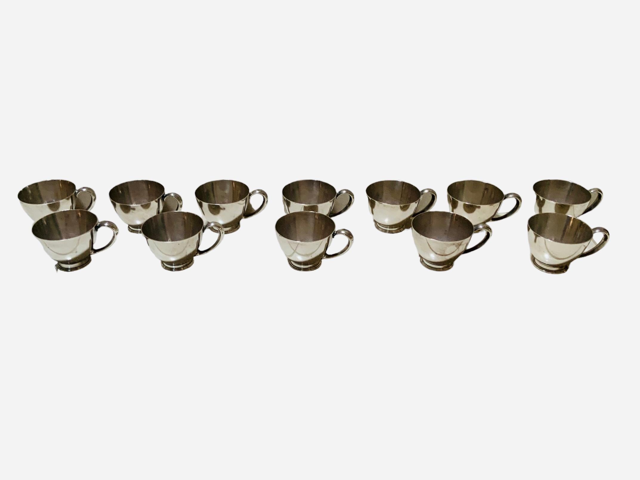 Set Of Twelve Cartier Sterling Cups For Sale 4