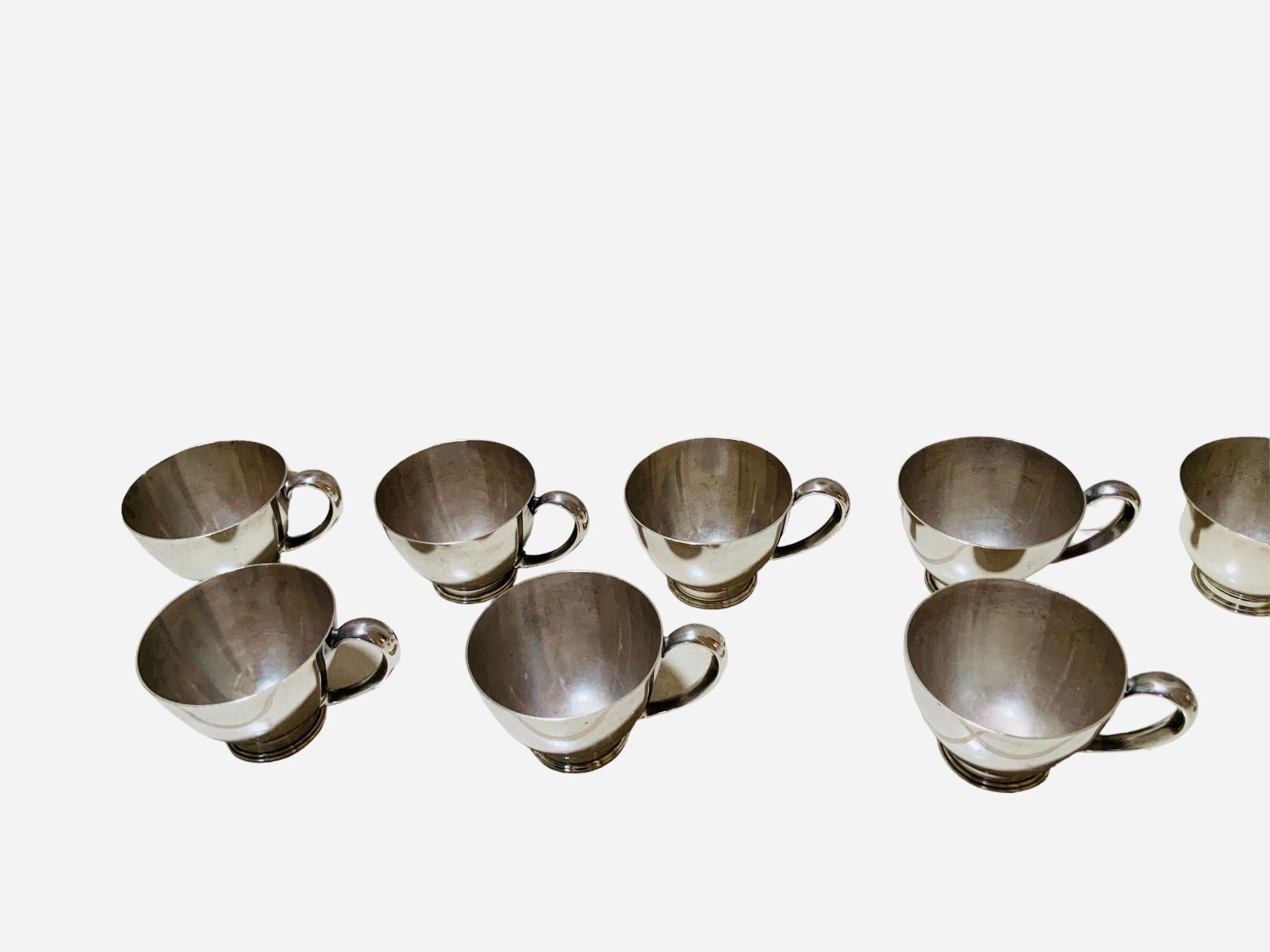 Set Of Twelve Cartier Sterling Cups For Sale 5