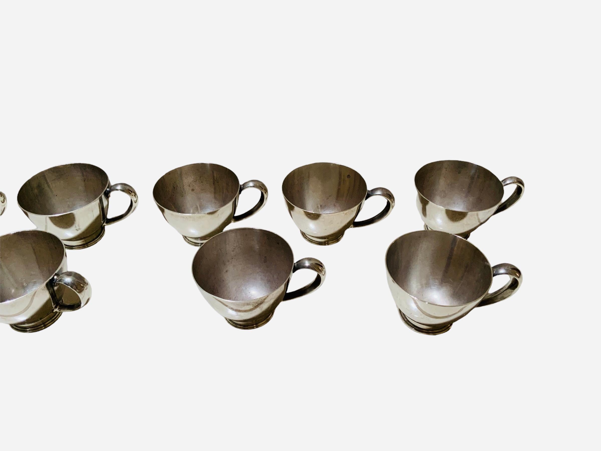 Set Of Twelve Cartier Sterling Cups For Sale 6