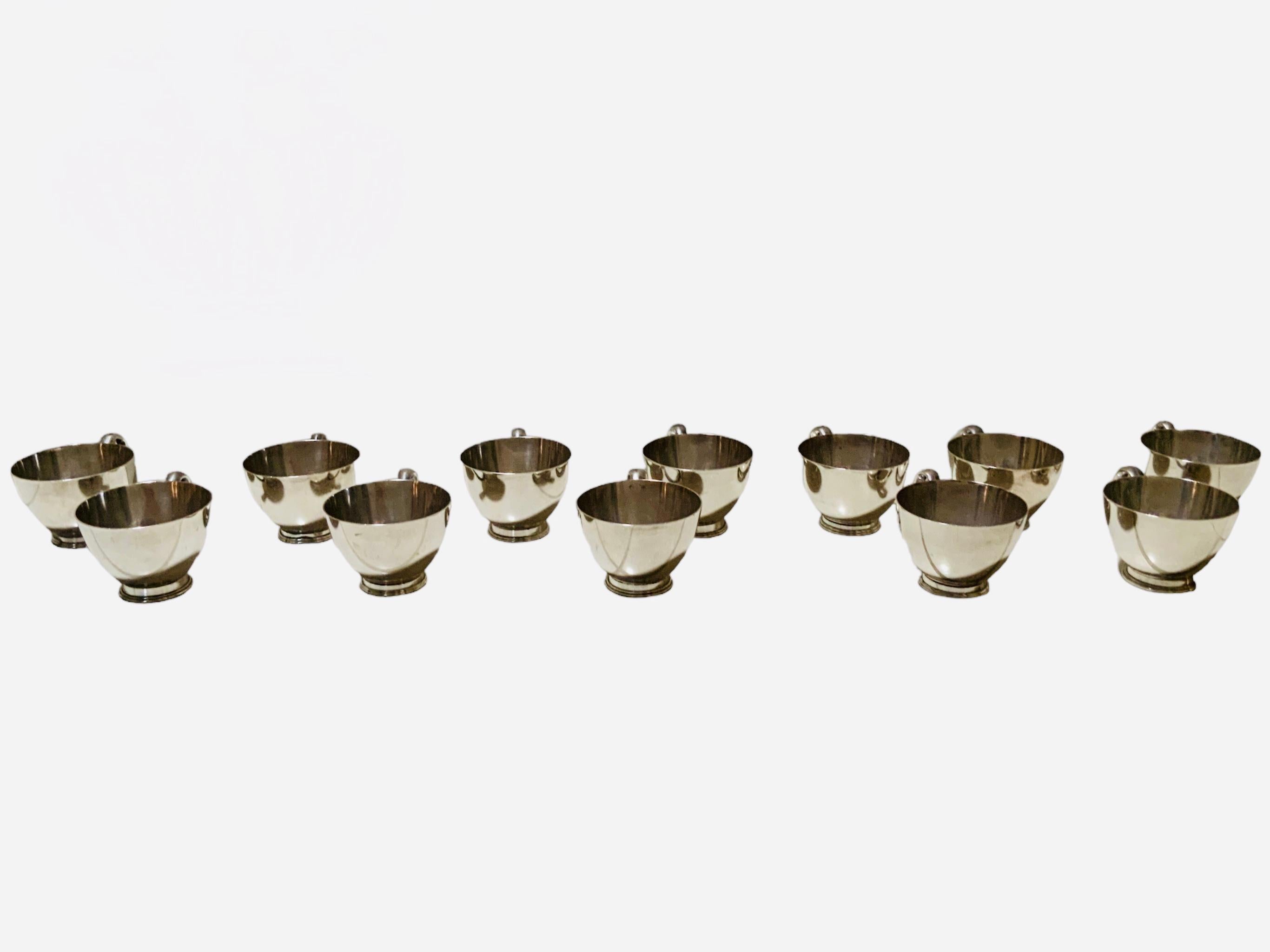 Set Of Twelve Cartier Sterling Cups For Sale 7