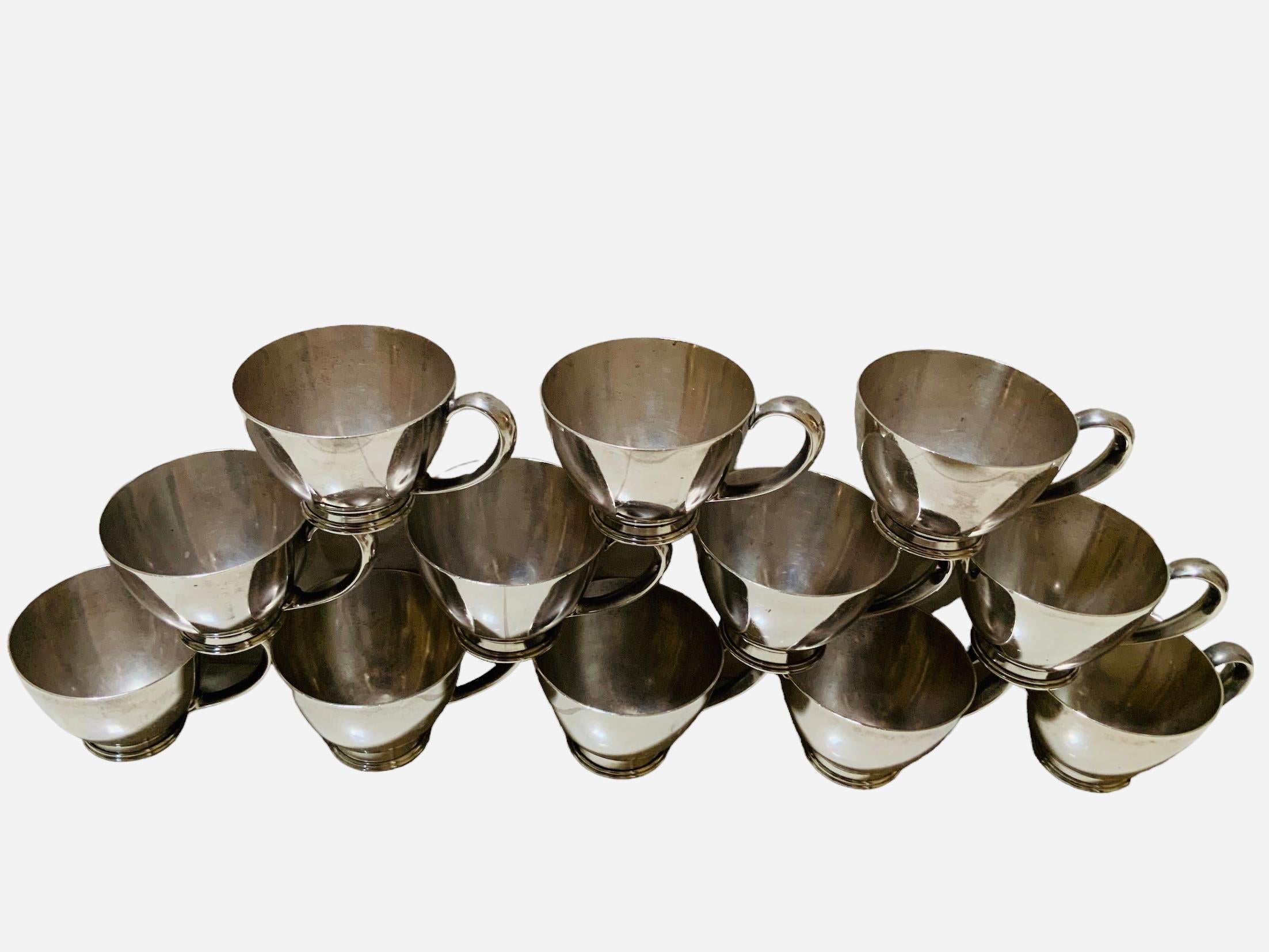 Set Of Twelve Cartier Sterling Cups For Sale 1