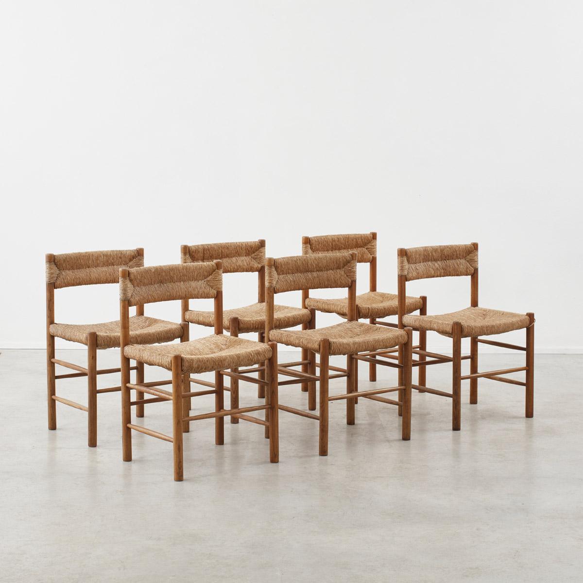 Modern Set of twelve Charlotte Perriand Dordogne Chairs for Robert Sentou, France c1950 For Sale