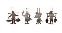 Satz von zwölf figuralen Chinoiserie-Platzkartenhaltern, China, 1920er-1930er Jahre