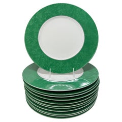 Juego de Doce Cargadores de Porcelana de Faux Malaquita "Micro-Oro" de Christofle, 12,625 pulgadas
