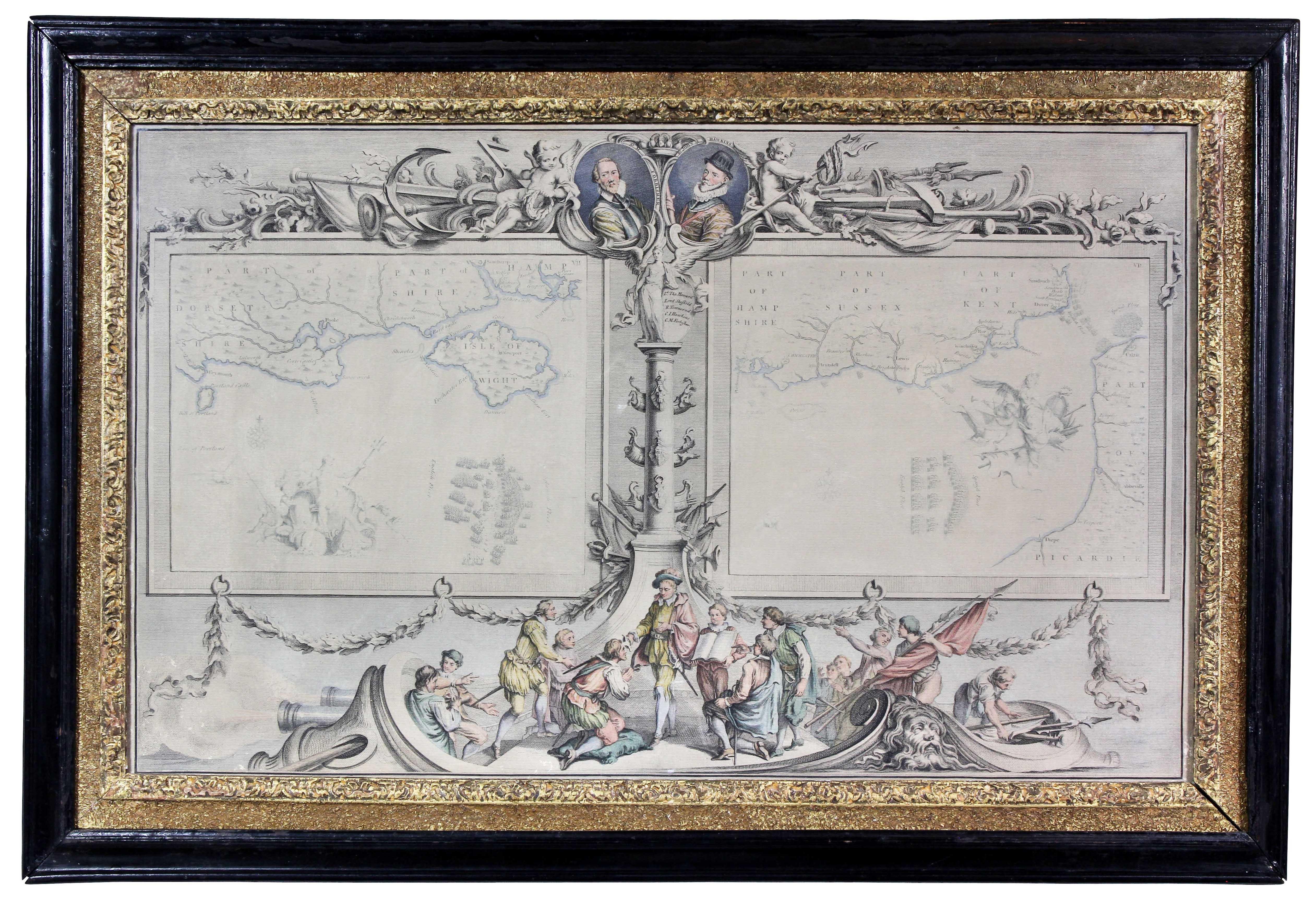 Set of Twelve Colored Engravings of the Defeat of the Spanish Armada by J. Pine For Sale 3