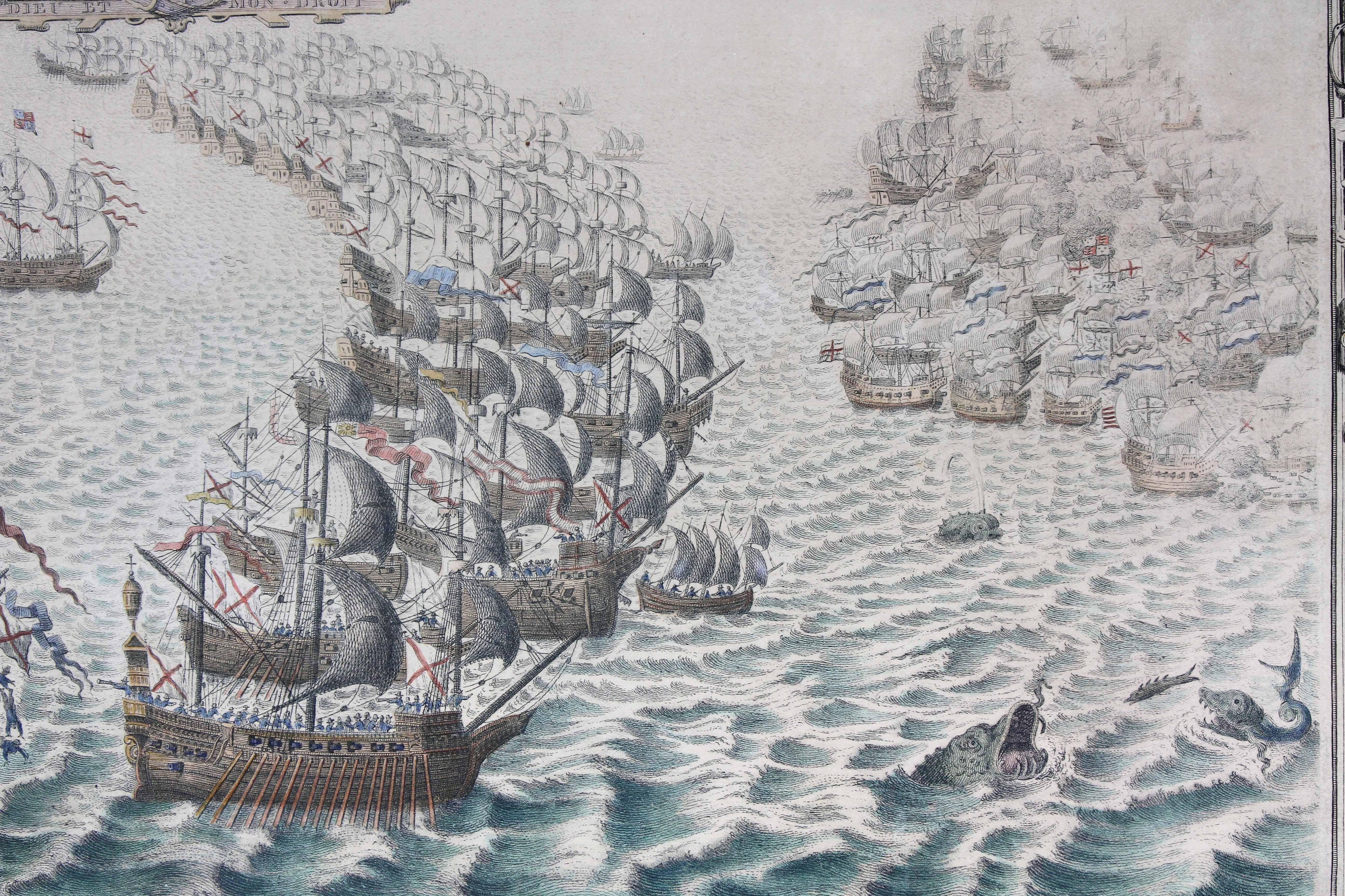 Set of Twelve Colored Engravings of the Defeat of the Spanish Armada by J. Pine 9