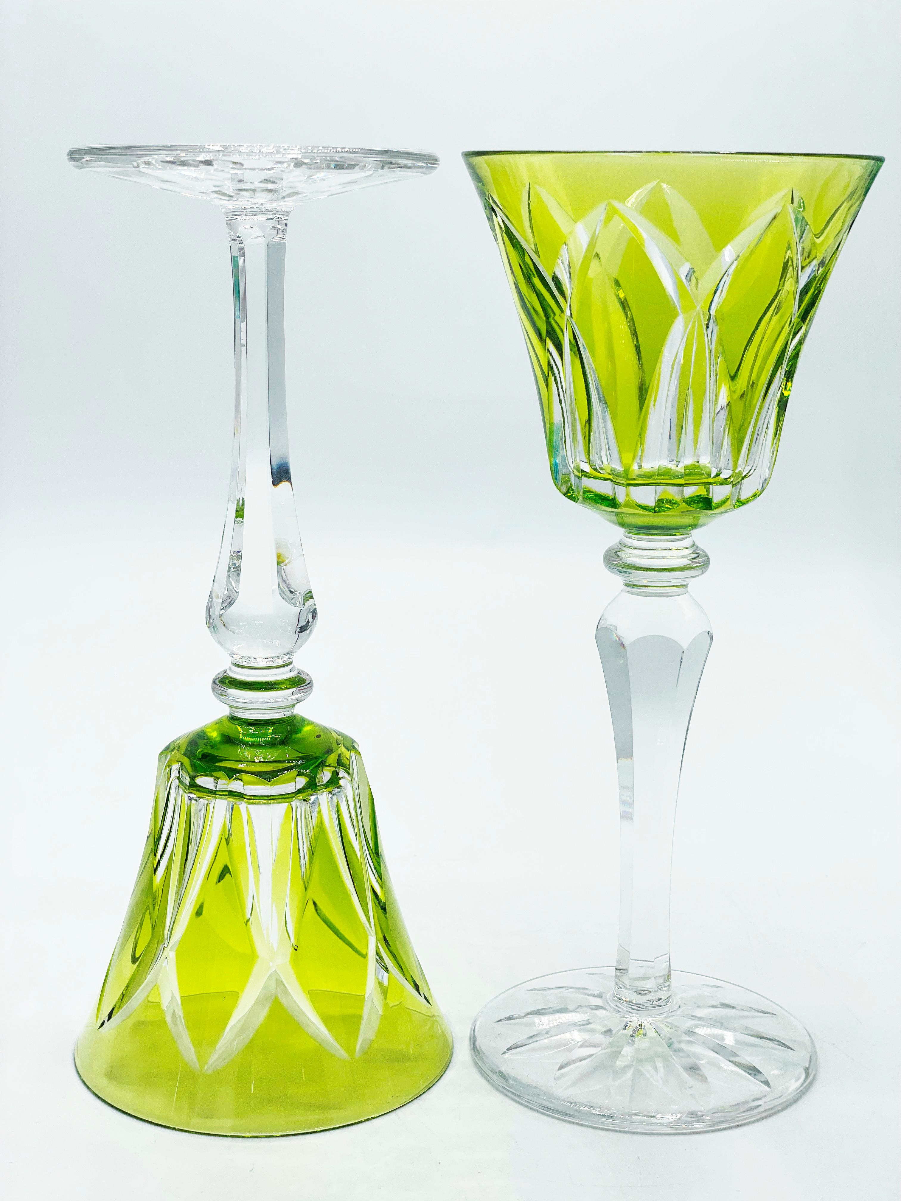 Set of Twelve Colourful Saint-Louis Crystal Camargue or Wine Glasses 7