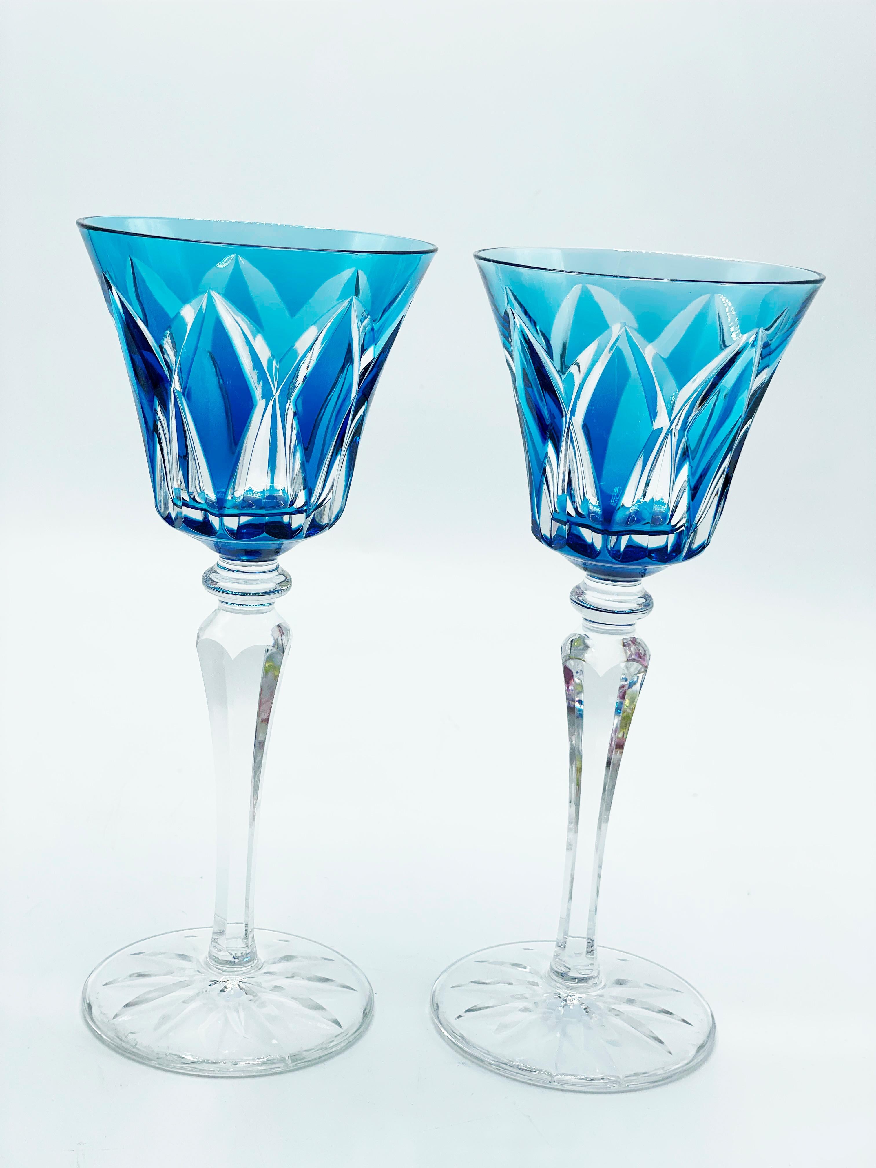 Set of Twelve Colourful Saint-Louis Crystal Camargue or Wine Glasses 10