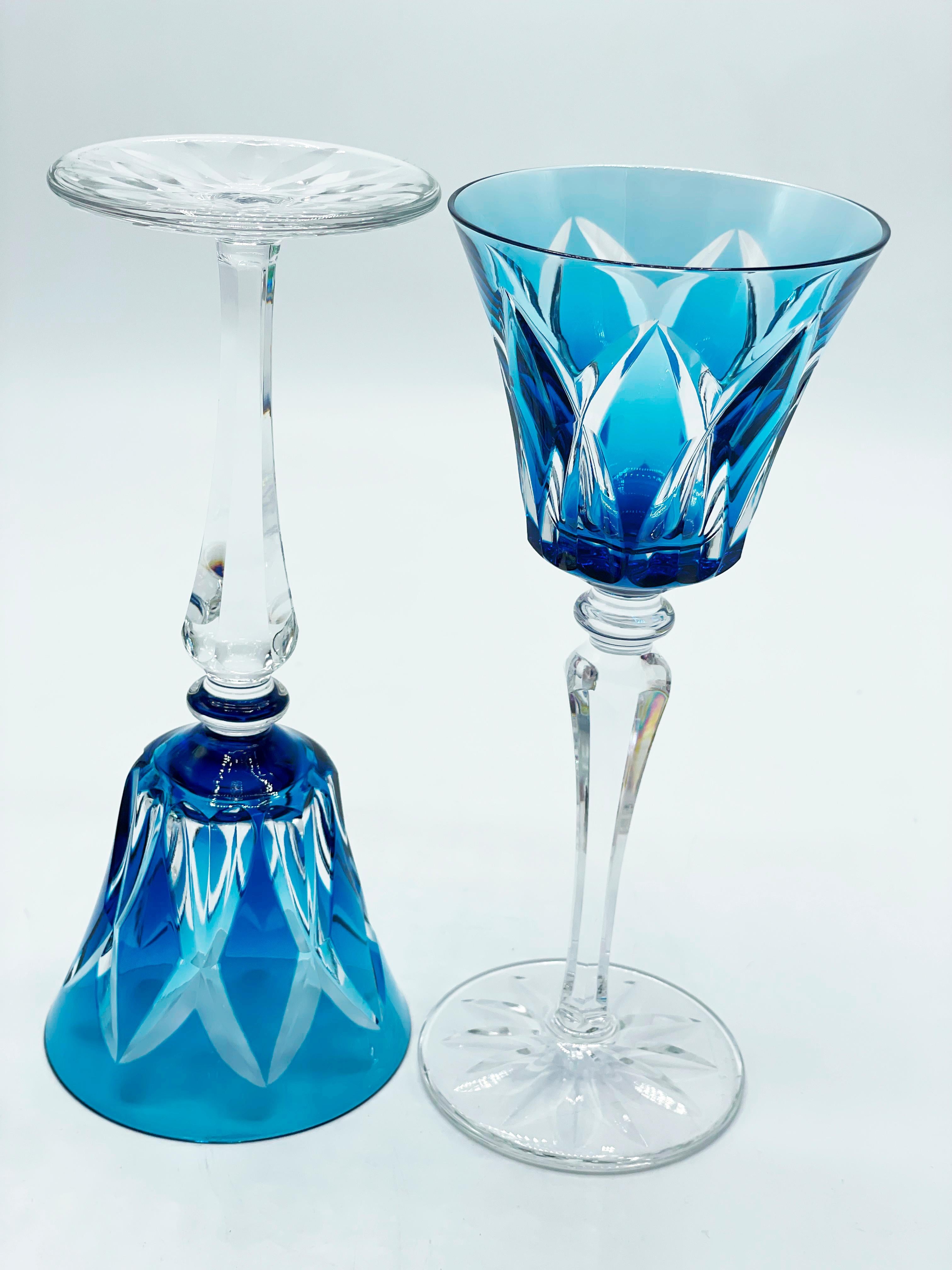 Set of Twelve Colourful Saint-Louis Crystal Camargue or Wine Glasses 11
