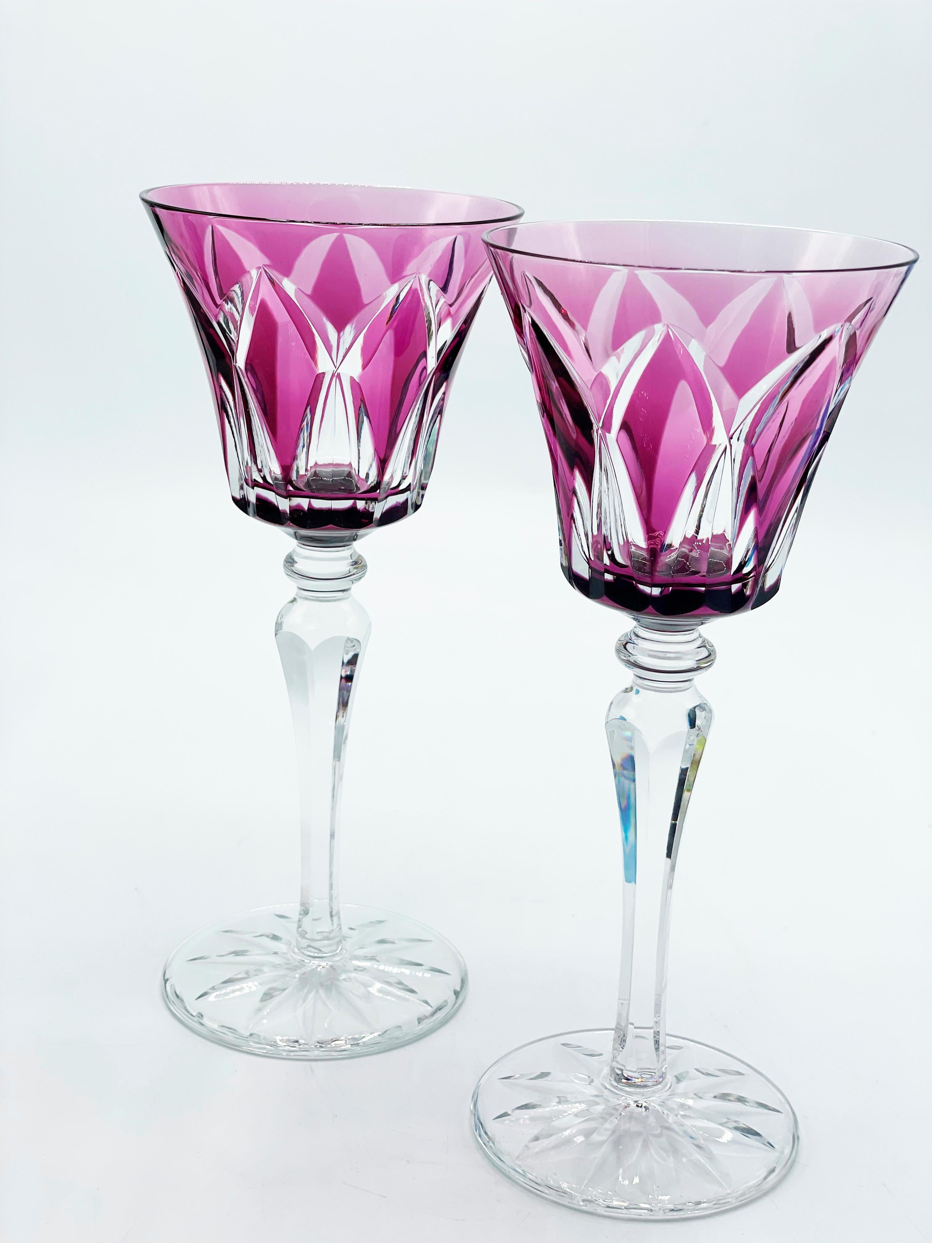 Set of Twelve Colourful Saint-Louis Crystal Camargue or Wine Glasses 12