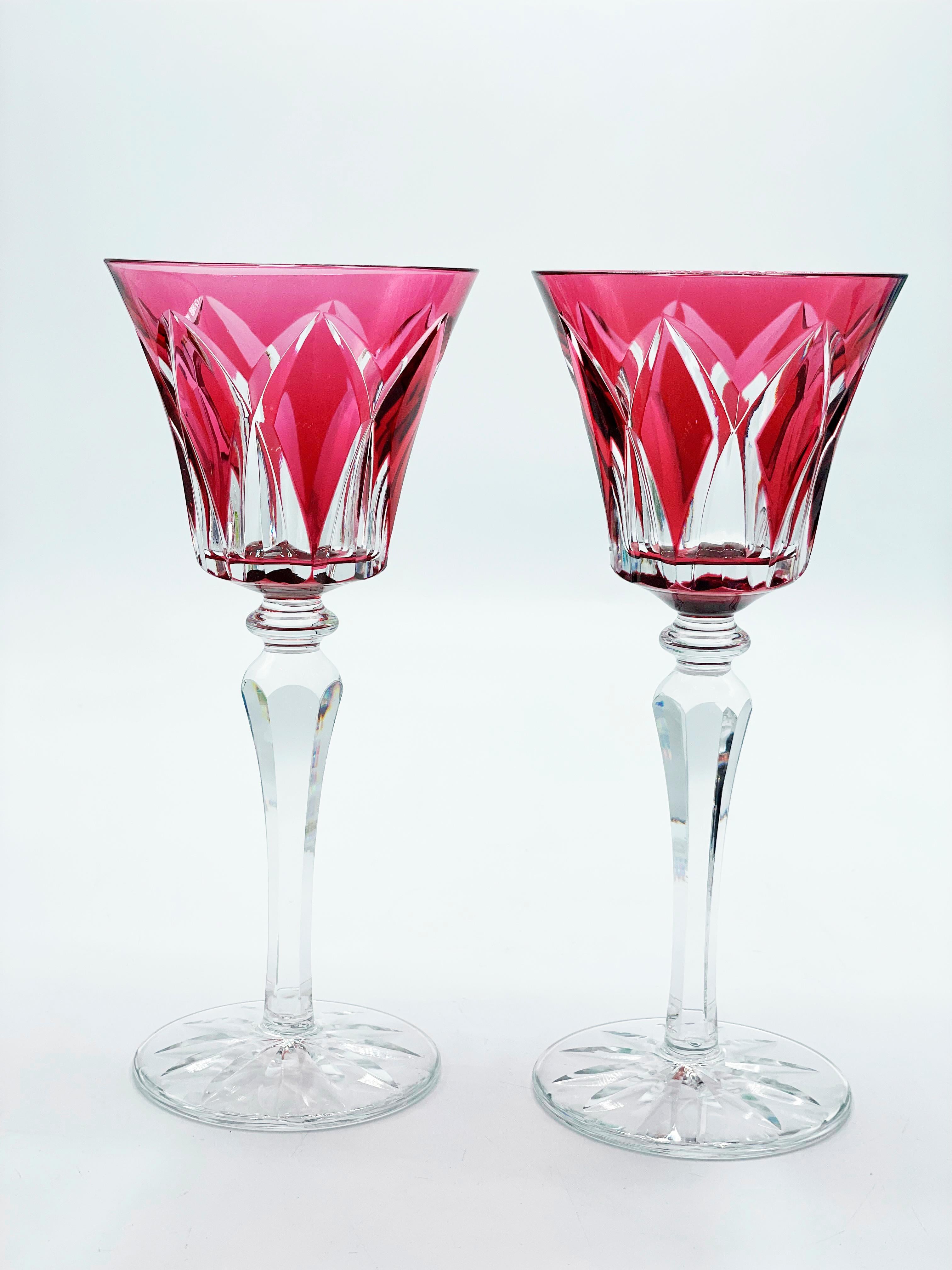 Set of Twelve Colourful Saint-Louis Crystal Camargue or Wine Glasses 1