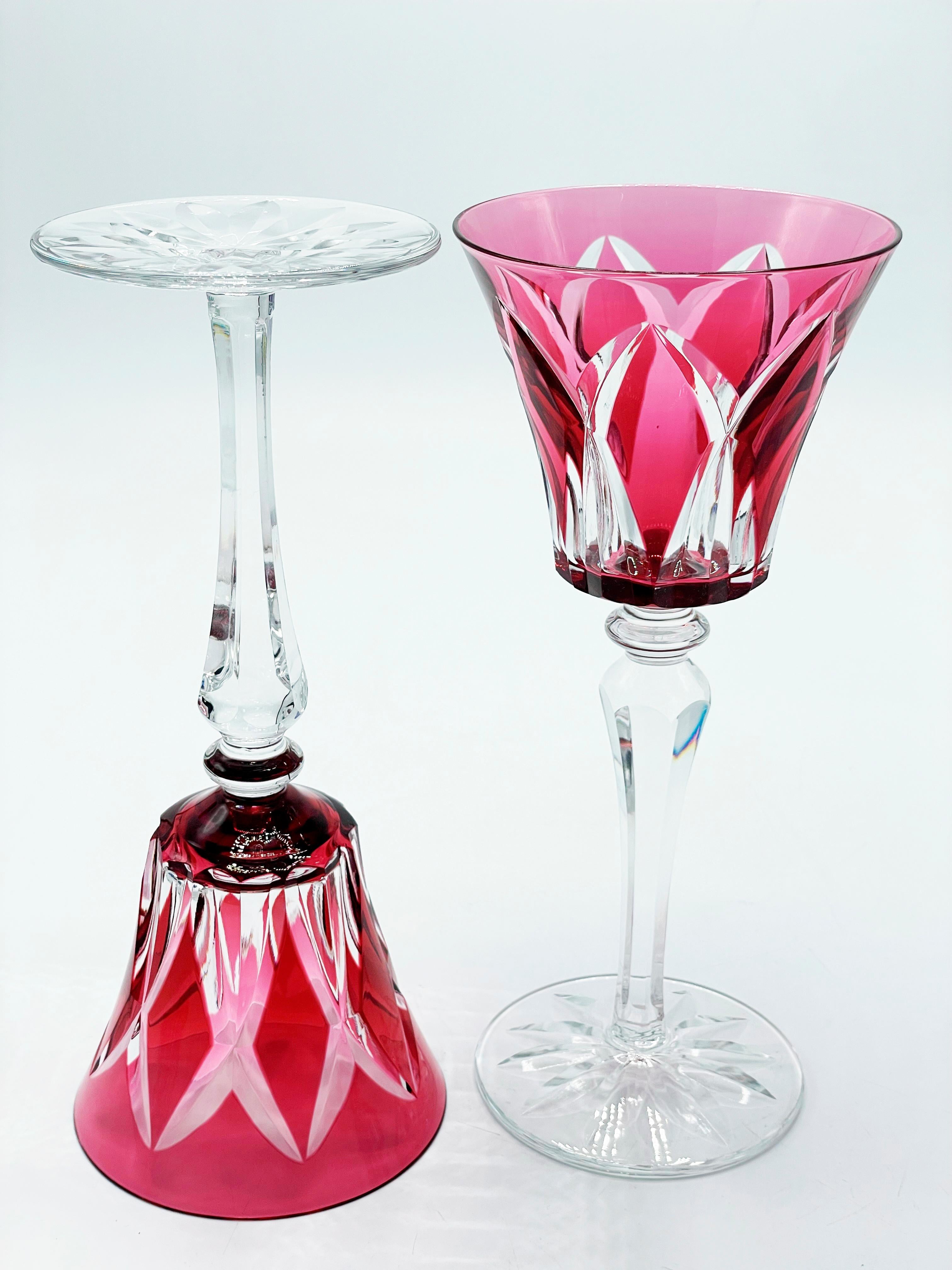 Set of Twelve Colourful Saint-Louis Crystal Camargue or Wine Glasses 2