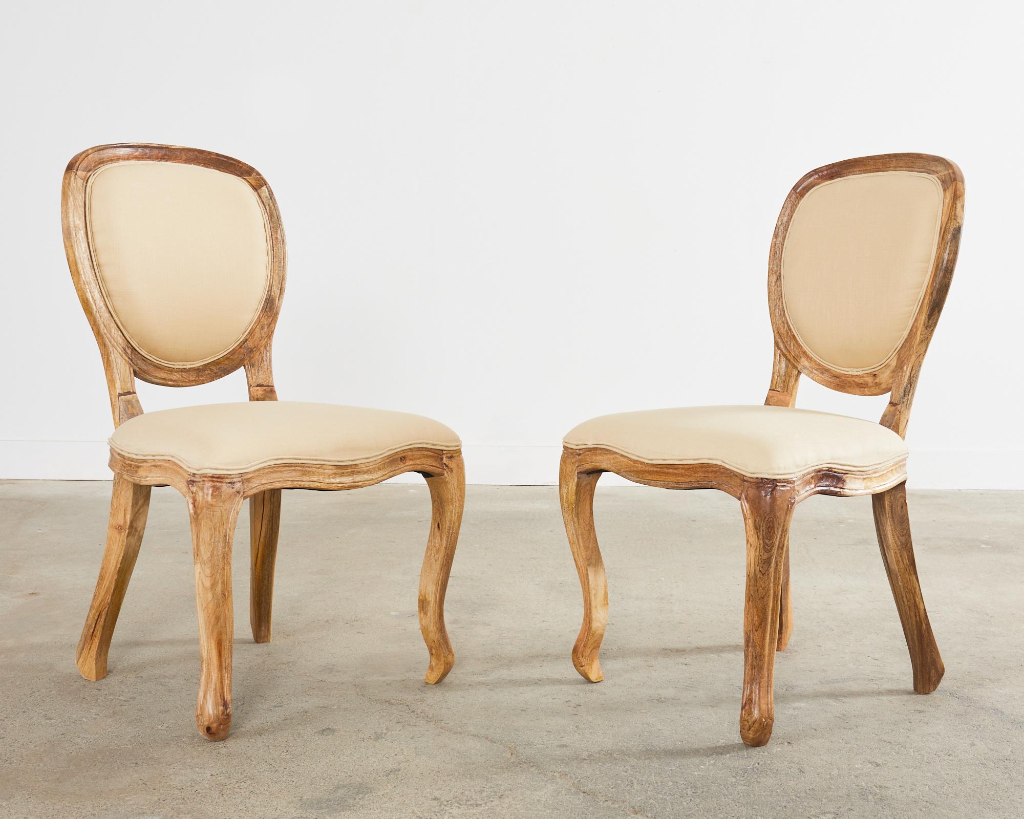 Set of Twelve Country French Provincial Style Hardwood Dining Chairs at ...