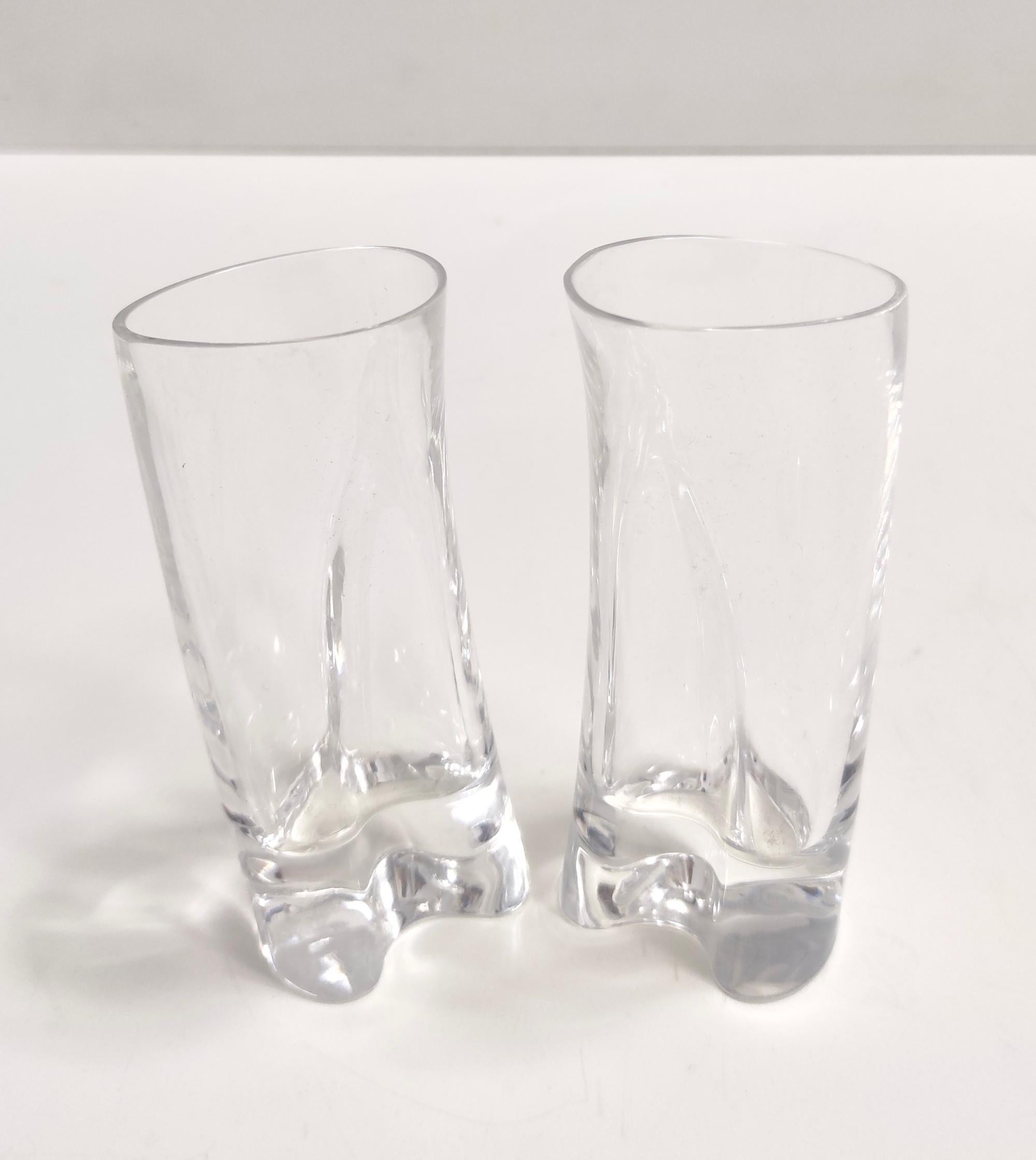 Verre Ensemble de douze verres à boire en cristal de A.Mangiarotti pour Cristallerie Colle en vente