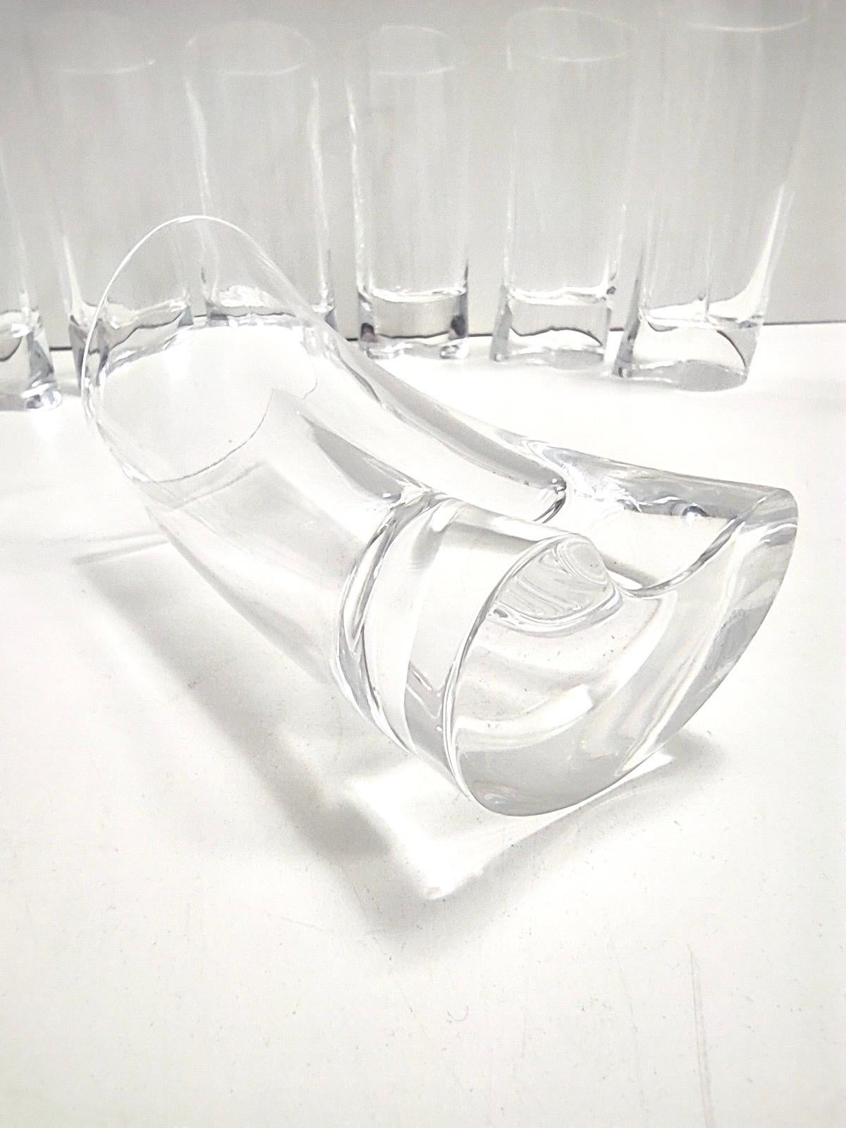 Set of Twelve Crystal Drinking Glasses by A.Mangiarotti for Cristallerie Colle For Sale 3