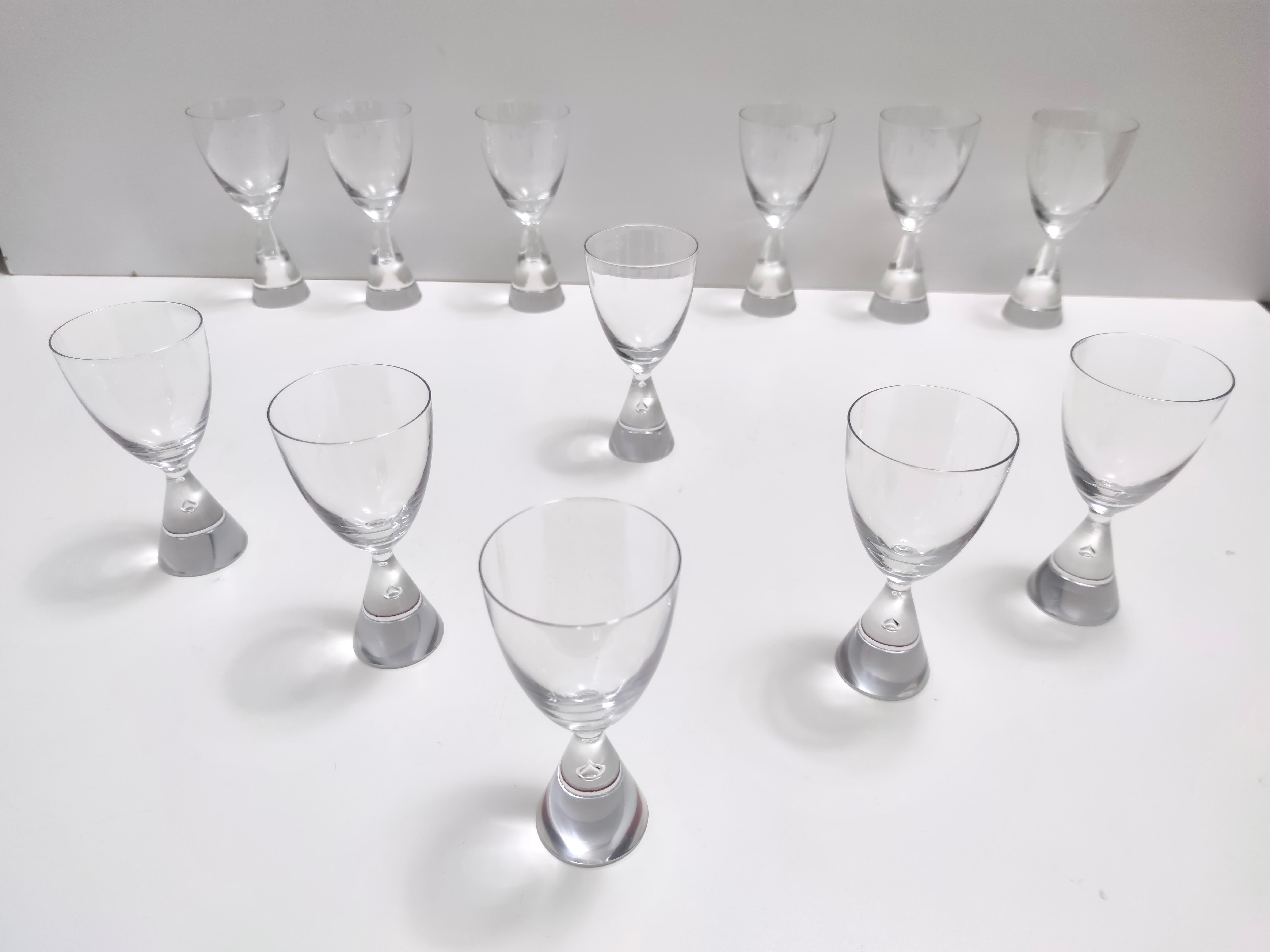 Mid-Century Modern Set of Twelve Crystal Drinking Glasses by Bent Ole Severin for Holmegaard, 1958