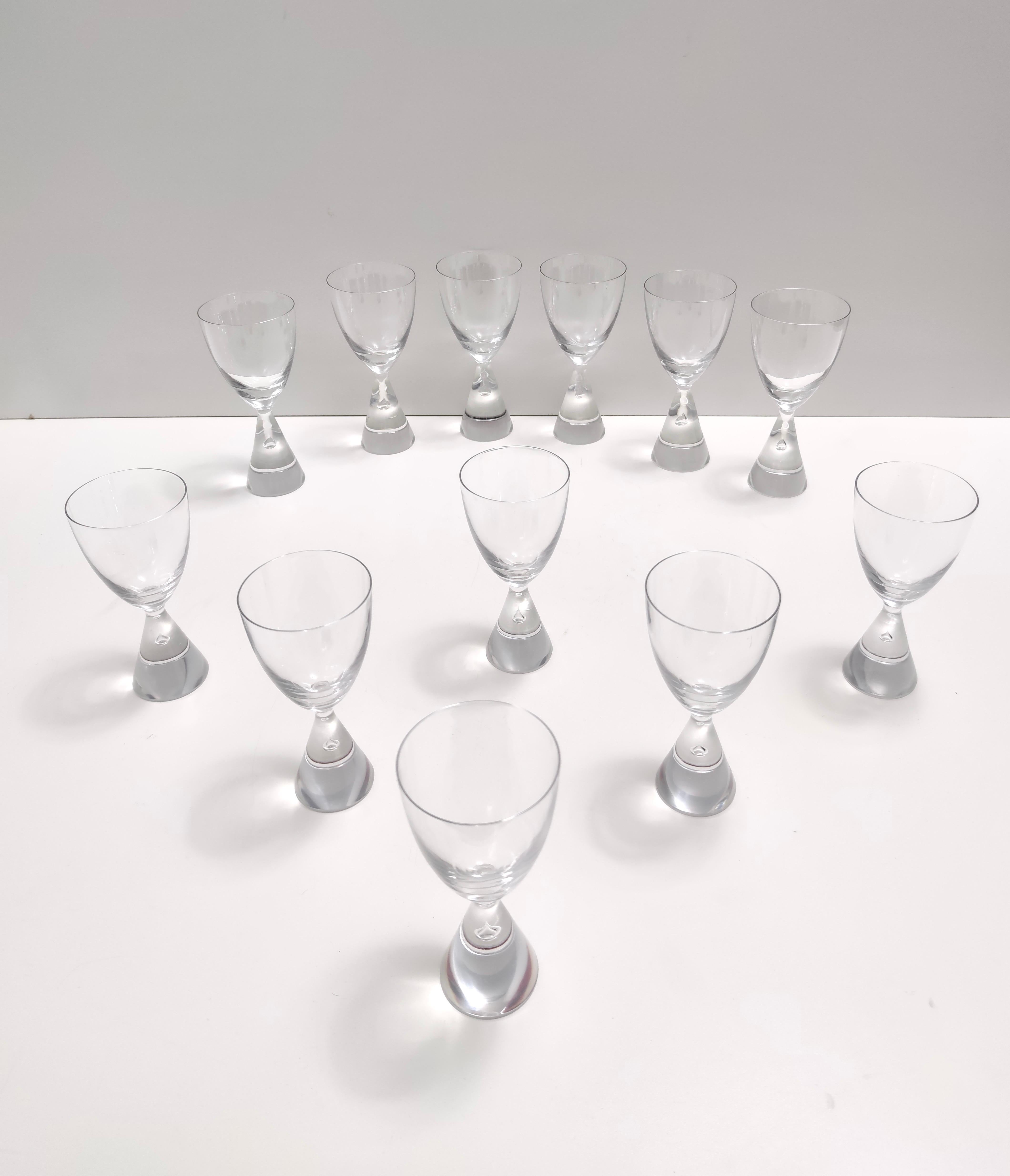 Danish Set of Twelve Crystal Drinking Glasses by Bent Ole Severin for Holmegaard, 1958