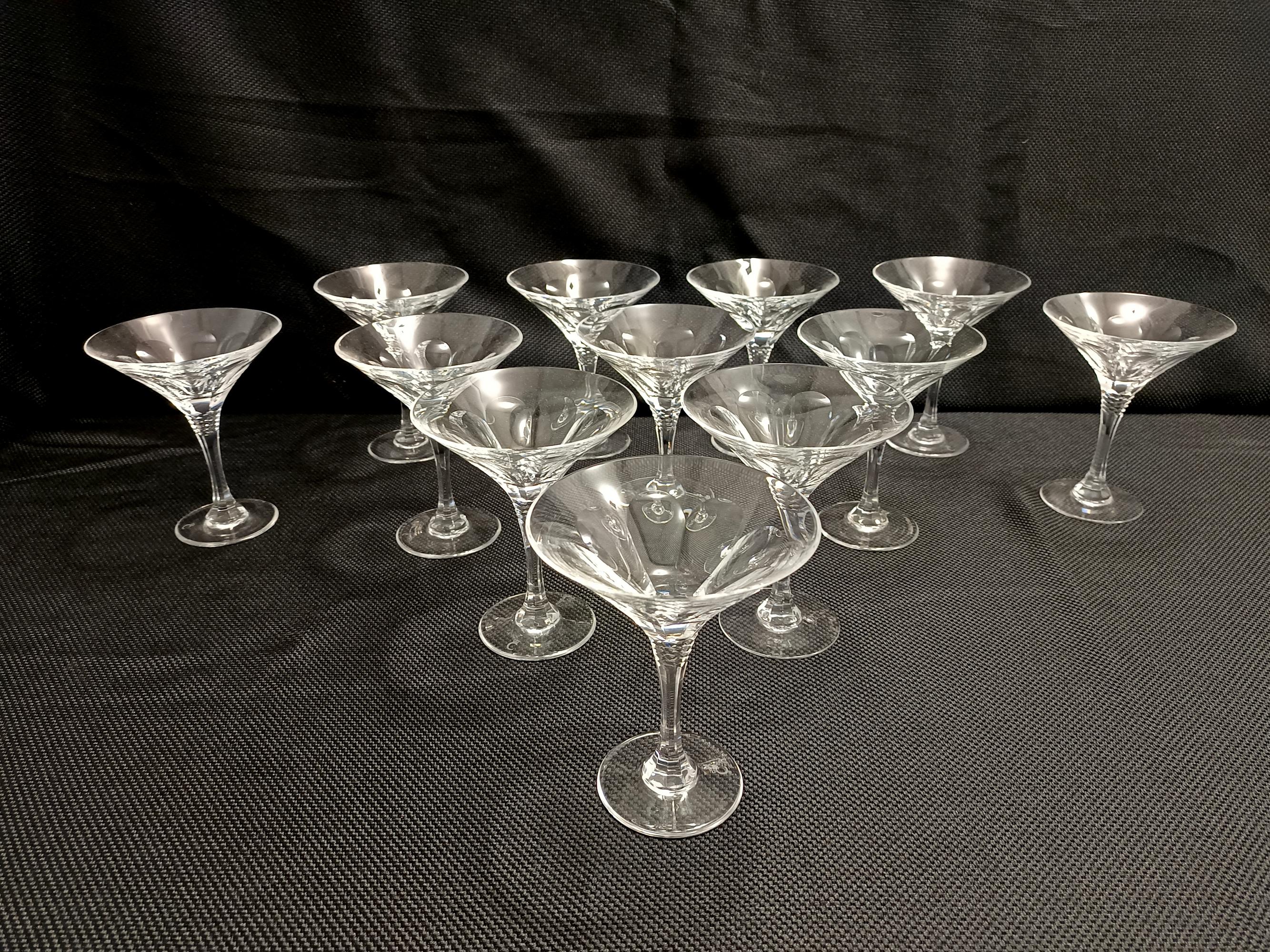 Set von zwölf Martiniglasgläsern aus Kristall von Christinenhutte, Deutschland im Angebot 1