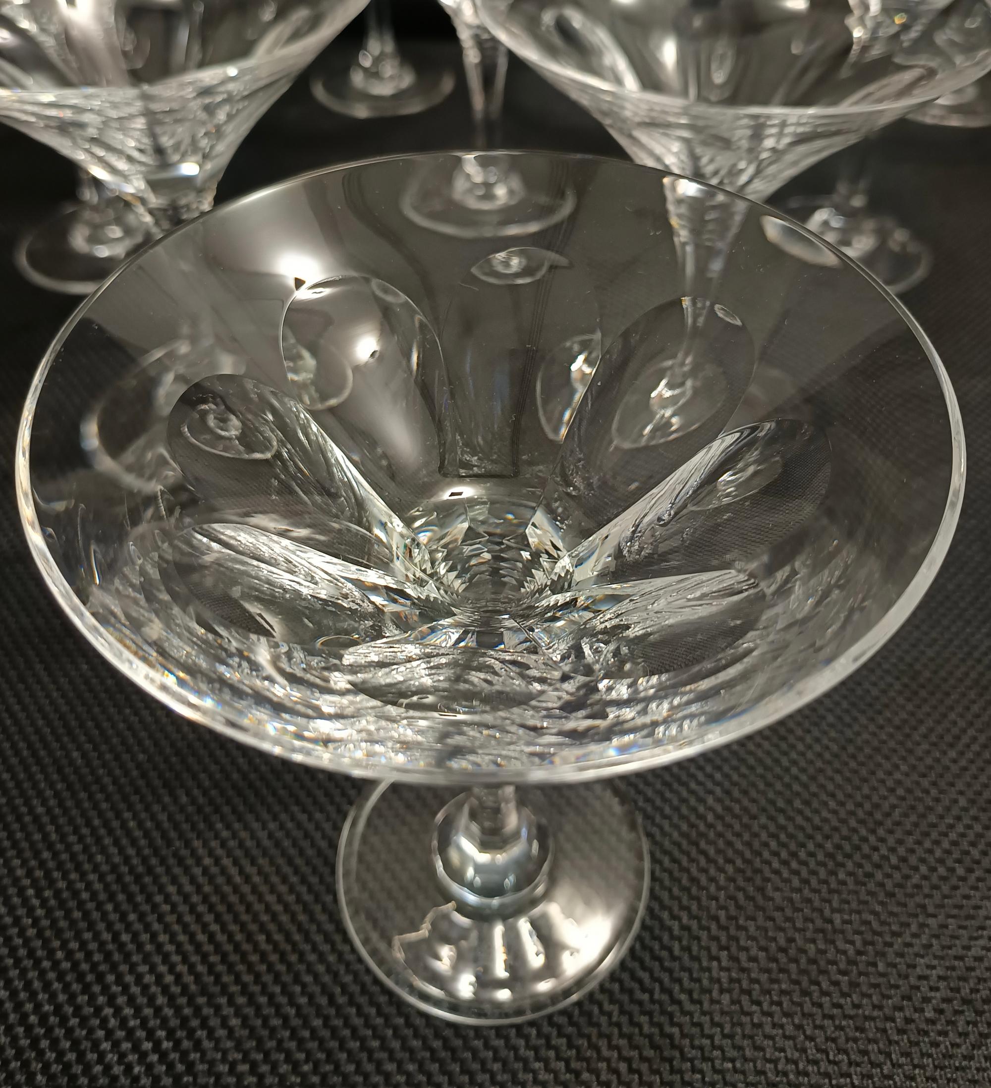 Set von zwölf Martiniglasgläsern aus Kristall von Christinenhutte, Deutschland im Angebot 3