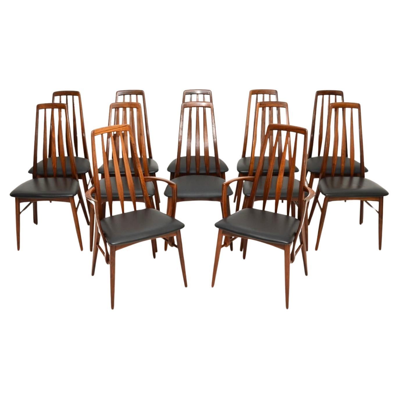 Ensemble de douze chaises de salle à manger danoises vintage par Niels Koefoed