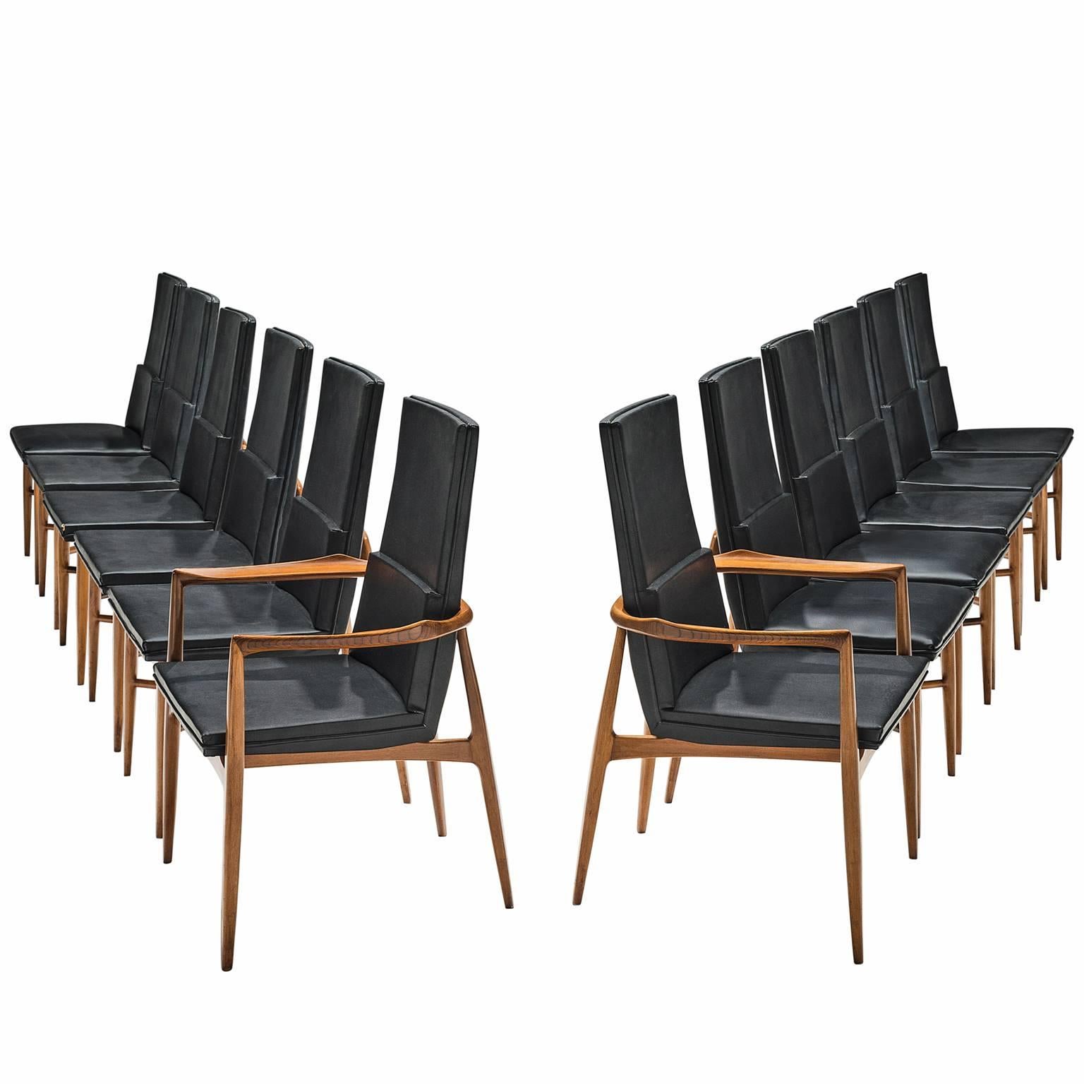Set of Twelve De Coene 'Madison' Dining Chairs 