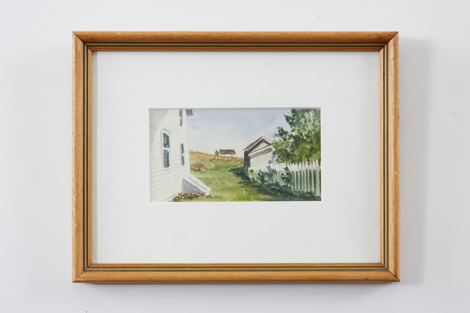 Set of Twelve Diminutive Watercolor Paintings of the Hamptons In Good Condition In Rio Vista, CA