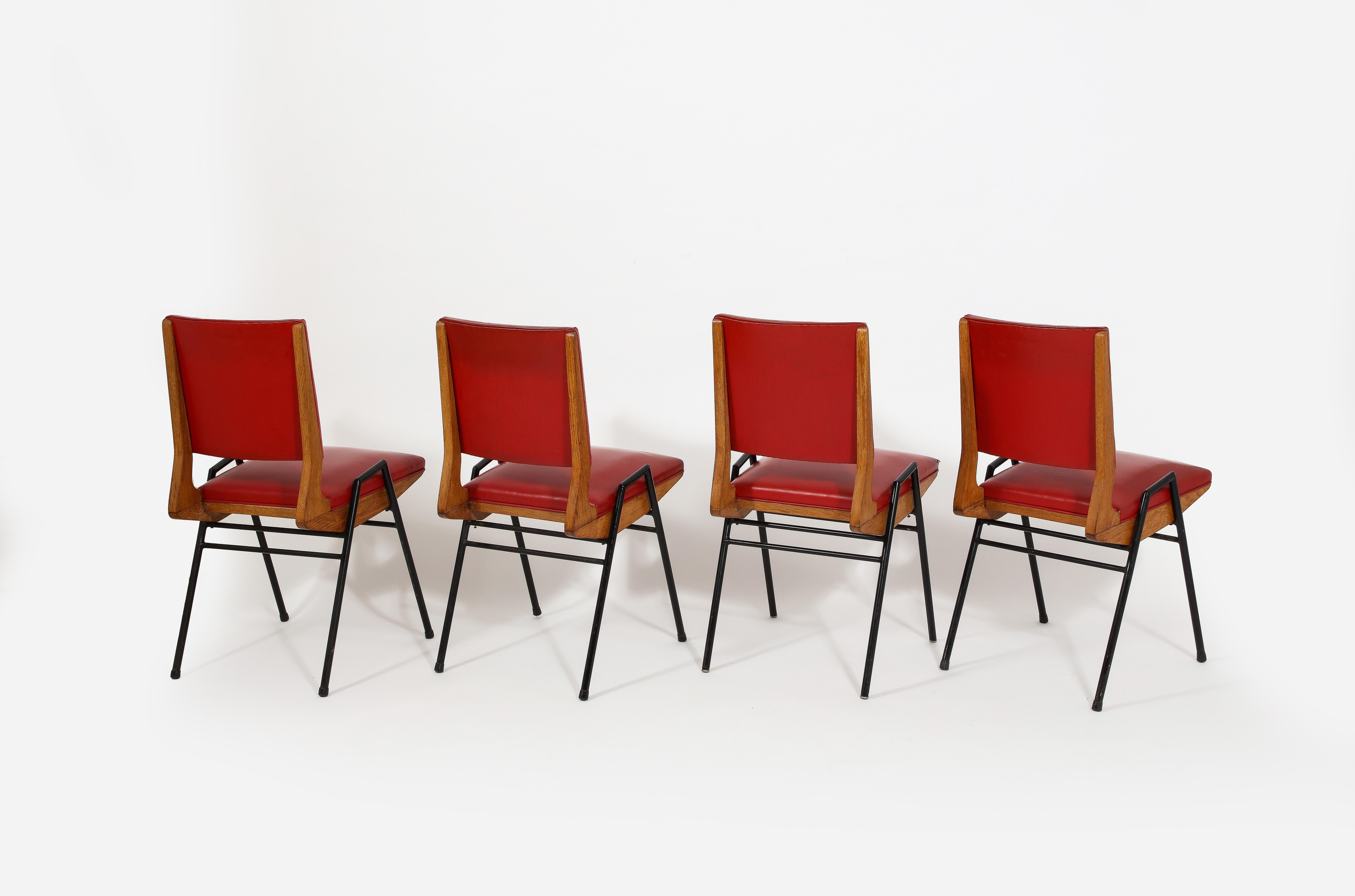 Set of Twelve Dining Chairs by Maurice Pré, France 1950's For Sale 6