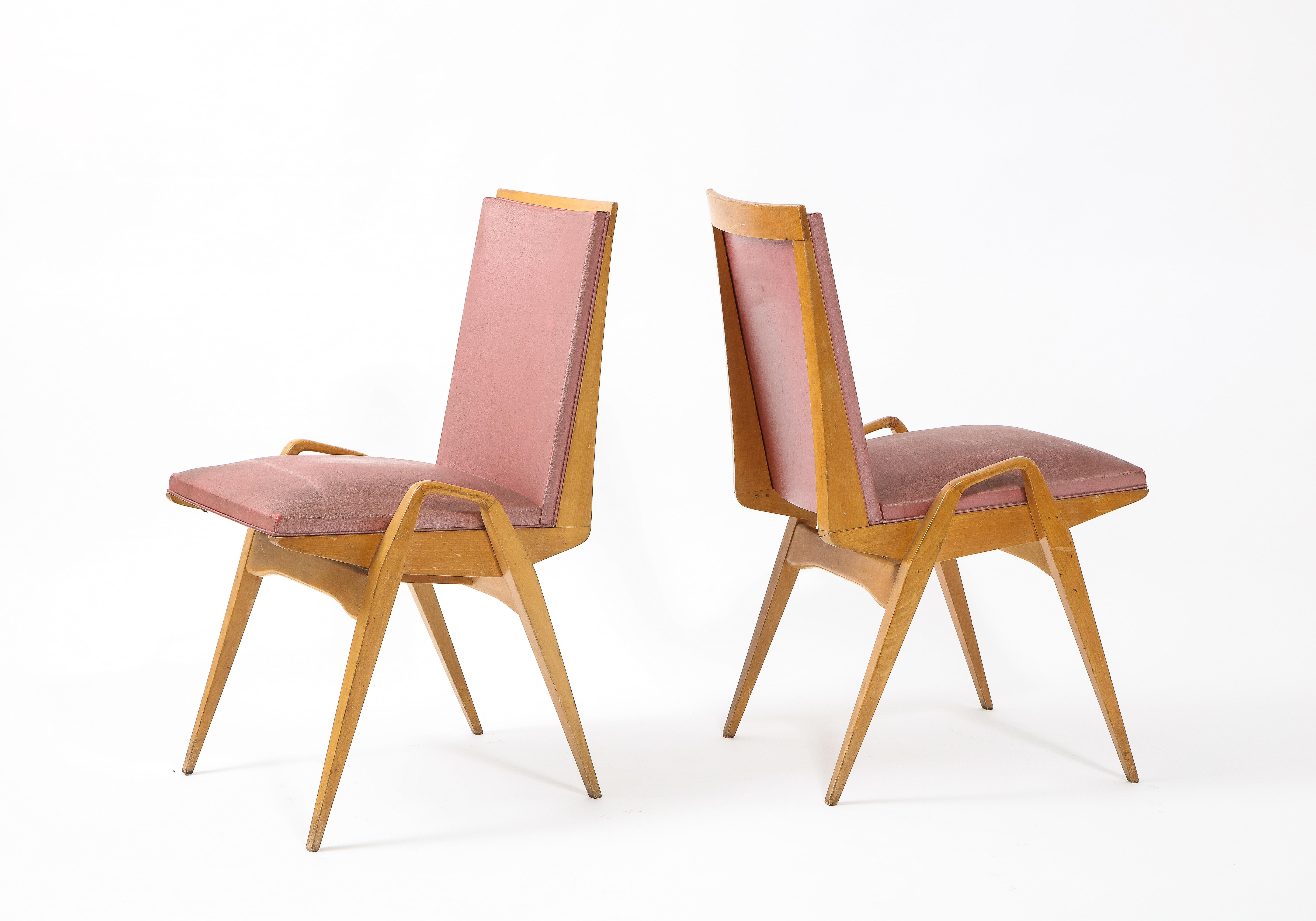 Maurice Pré Set of Twelve Dining Chairs, France 1950's For Sale 2