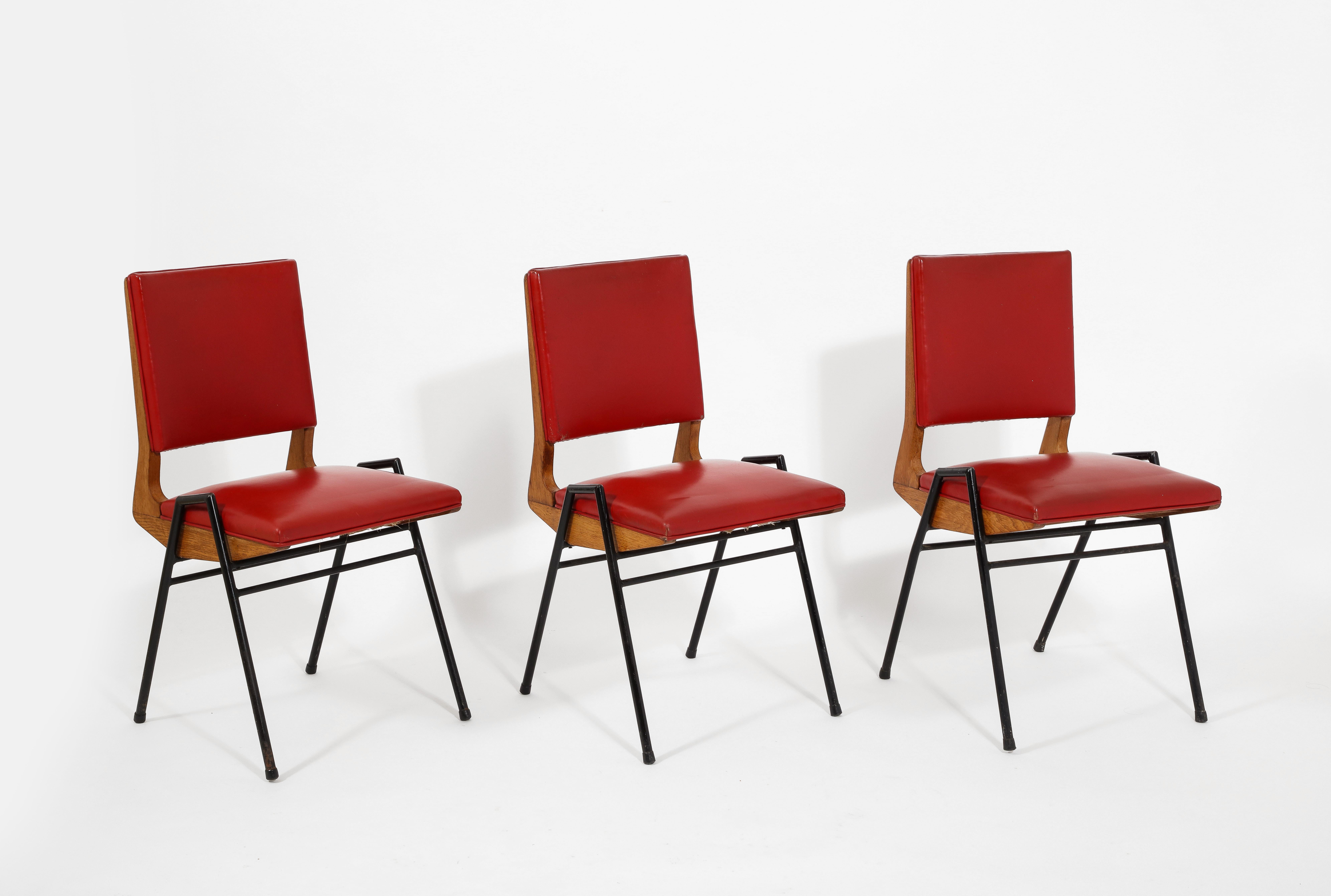Set of Twelve Dining Chairs by Maurice Pré, France 1950's For Sale 7