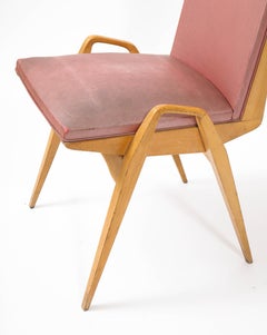 Maurice Pré Satz von zwölf Esszimmerstühlen, Frankreich 1950er Jahre