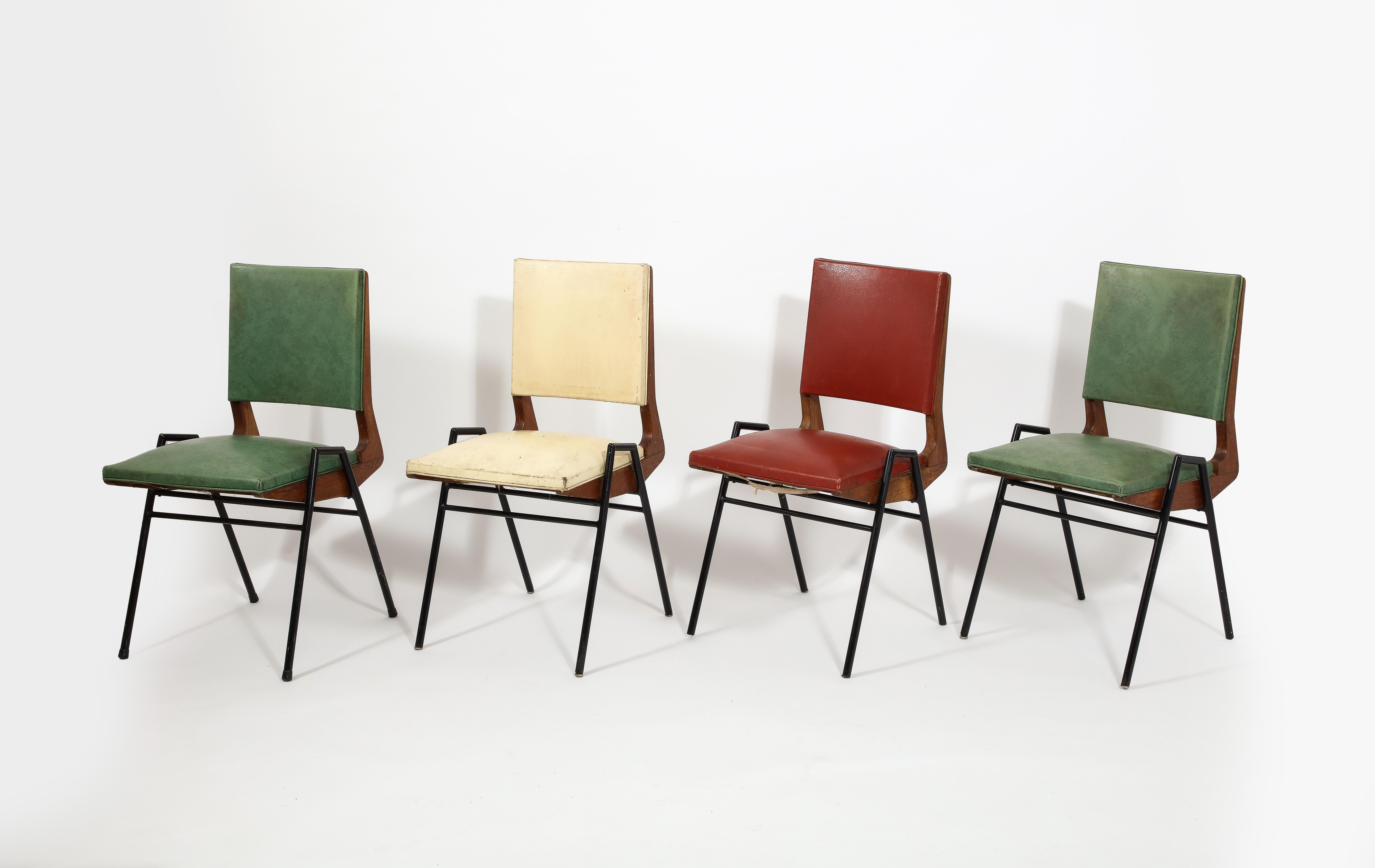 20th Century Set of Twelve Dining Chairs by Maurice Pré, France 1950's For Sale