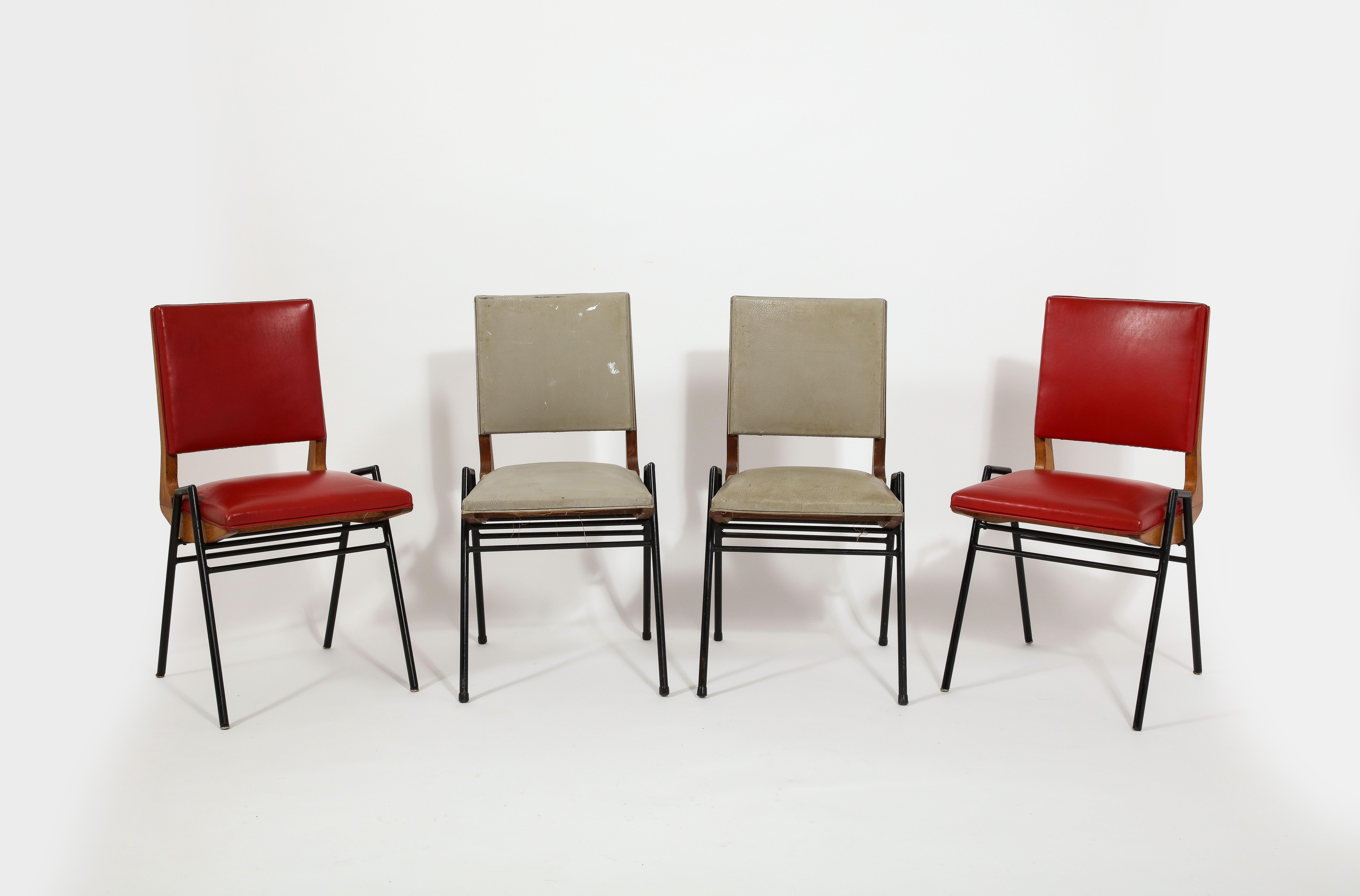 Set of Twelve Dining Chairs by Maurice Pré, France 1950's For Sale 1