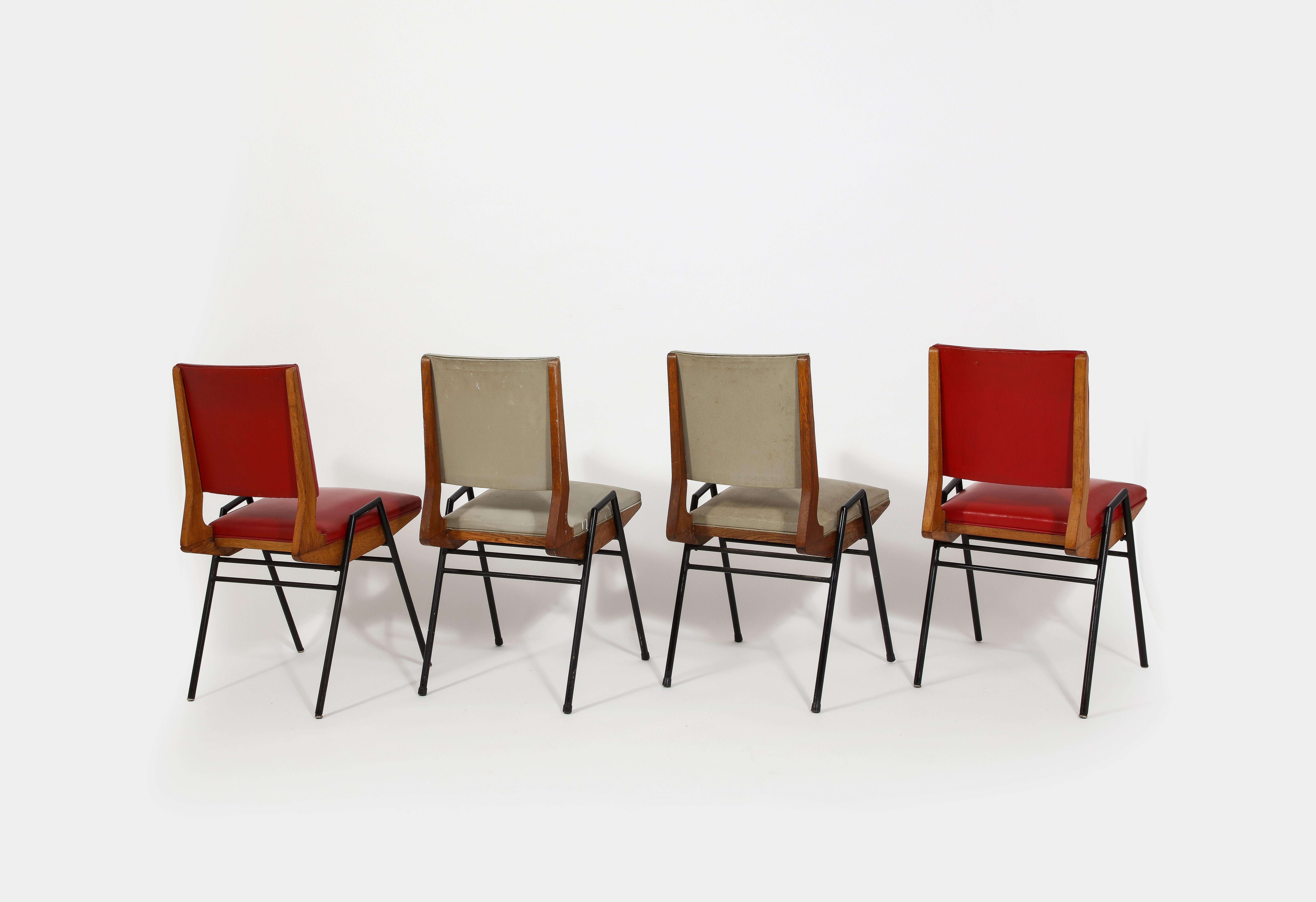 Set of Twelve Dining Chairs by Maurice Pré, France 1950's For Sale 3
