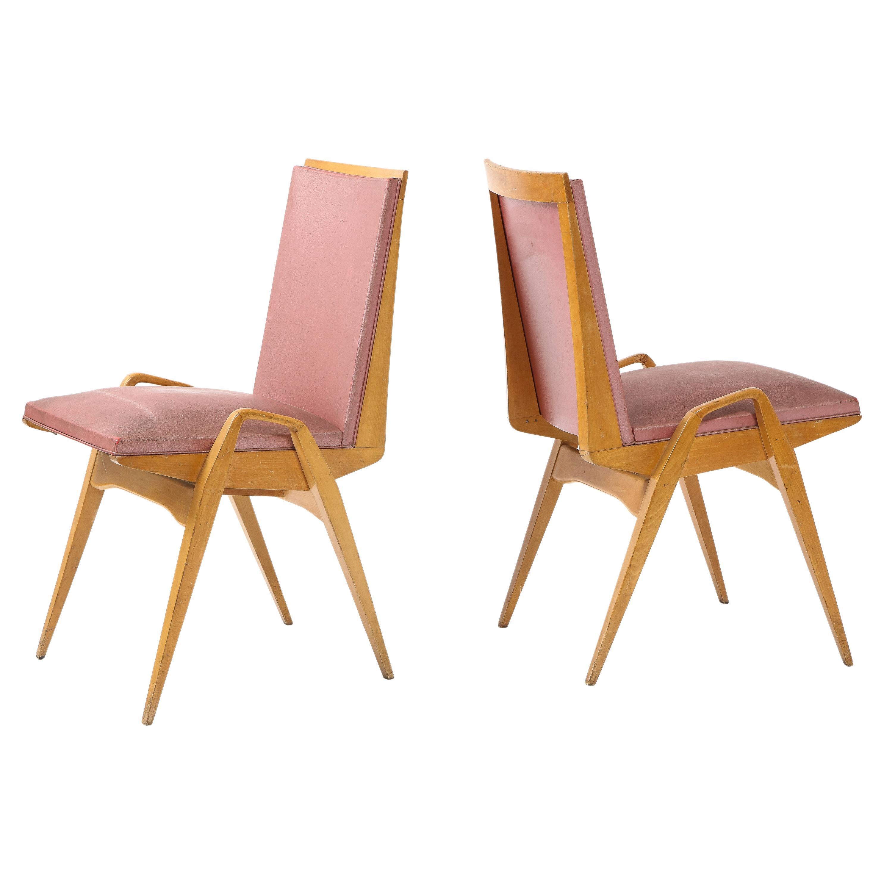 Maurice Pré Set of Twelve Dining Chairs, France 1950's For Sale