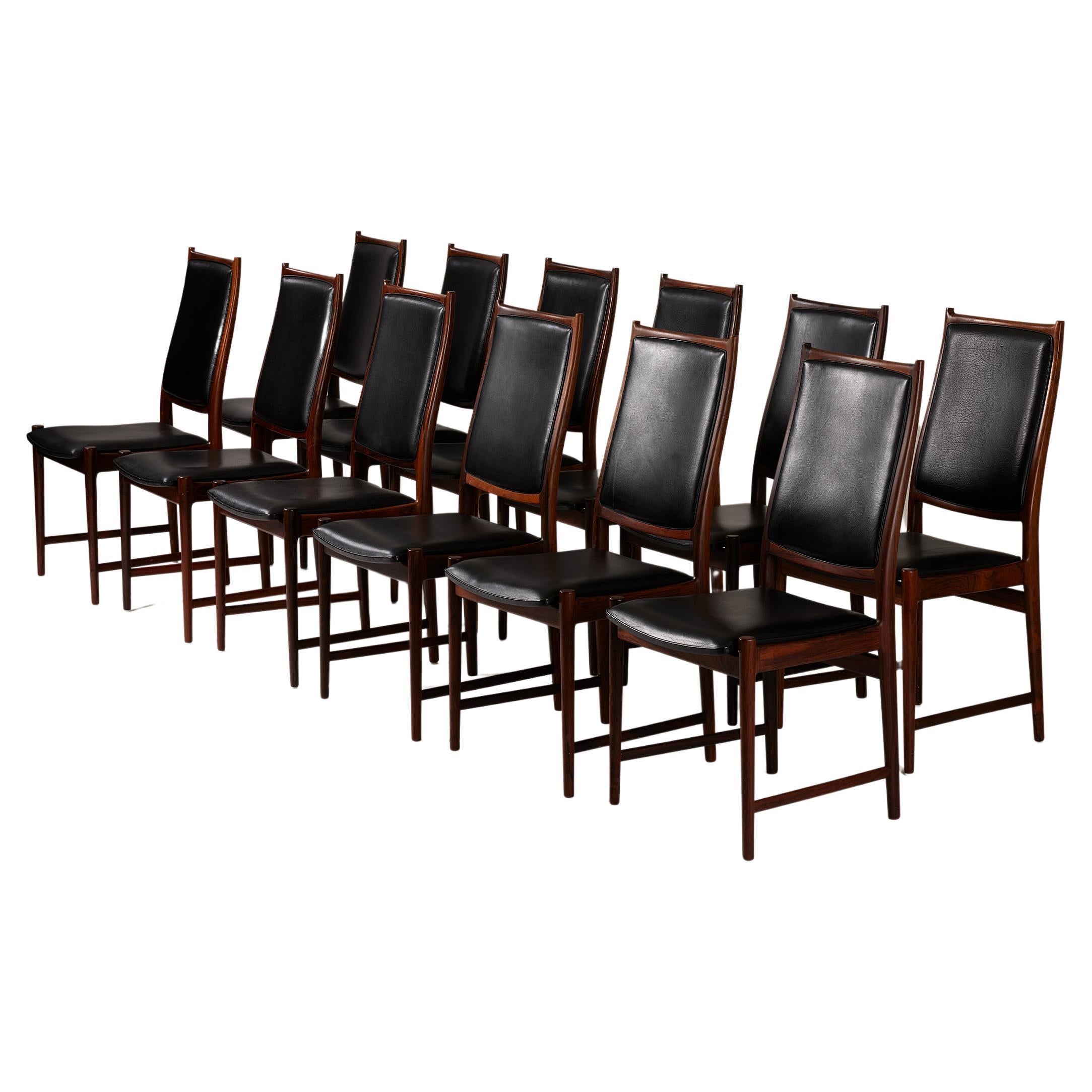 Set of Twelve Dining Chairs ‘Darby’ Designed by Torbjörn Afdal for Bruksbo For Sale