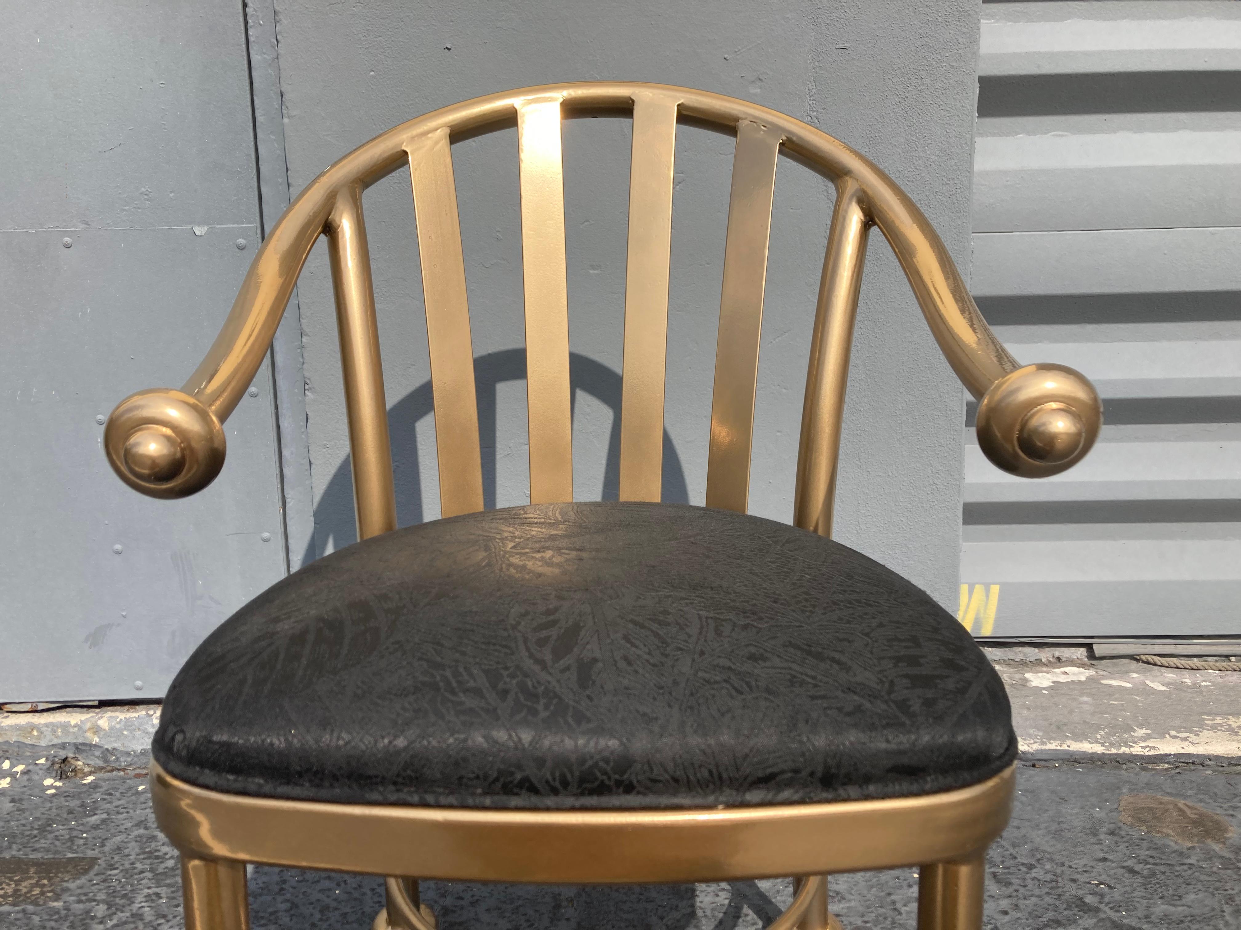 Set of Twelve Dining Chairs, Gold Finish, Brass Look, Aluminum For Sale 5
