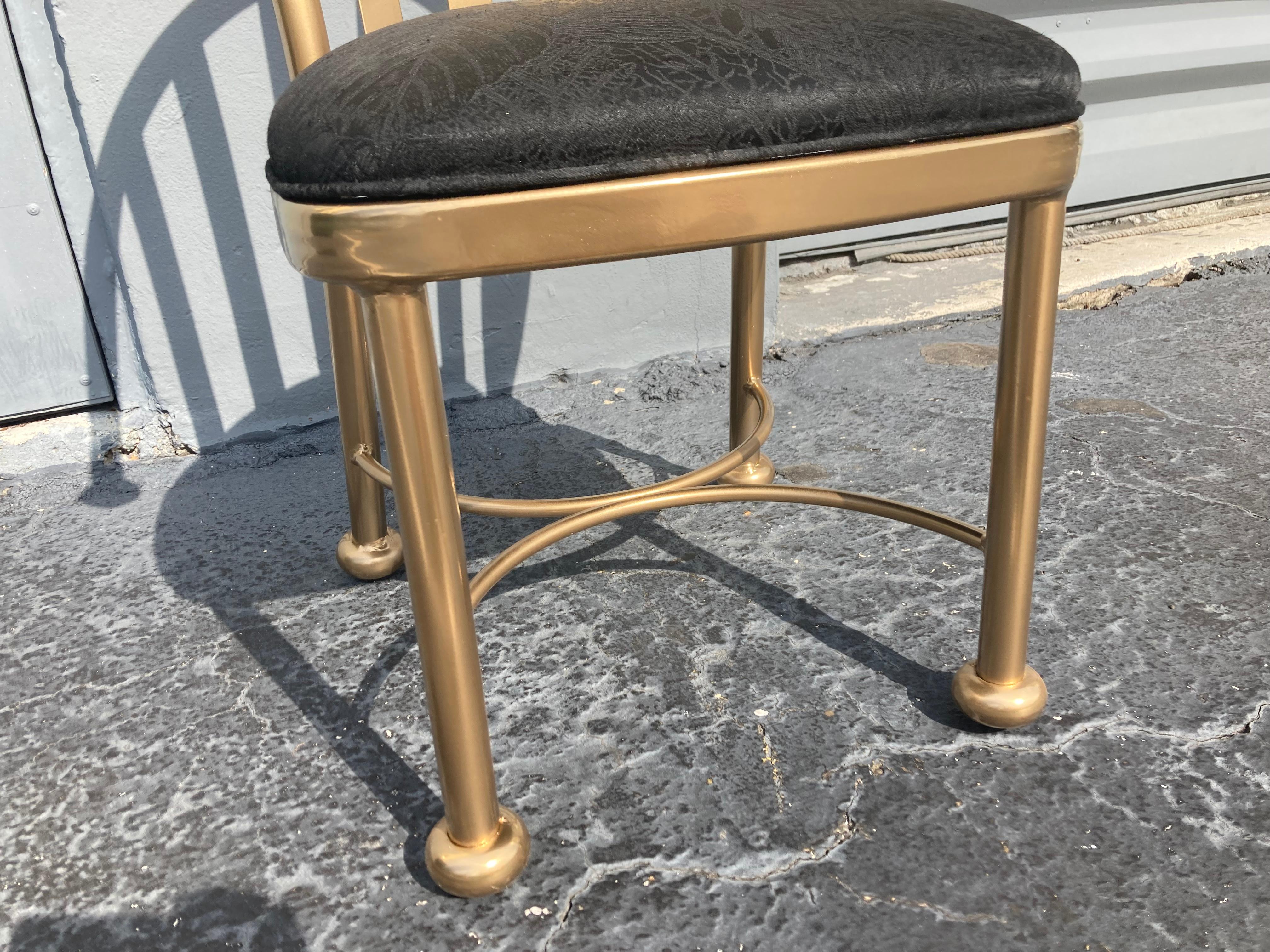 Set of Twelve Dining Chairs, Gold Finish, Brass Look, Aluminum For Sale 6