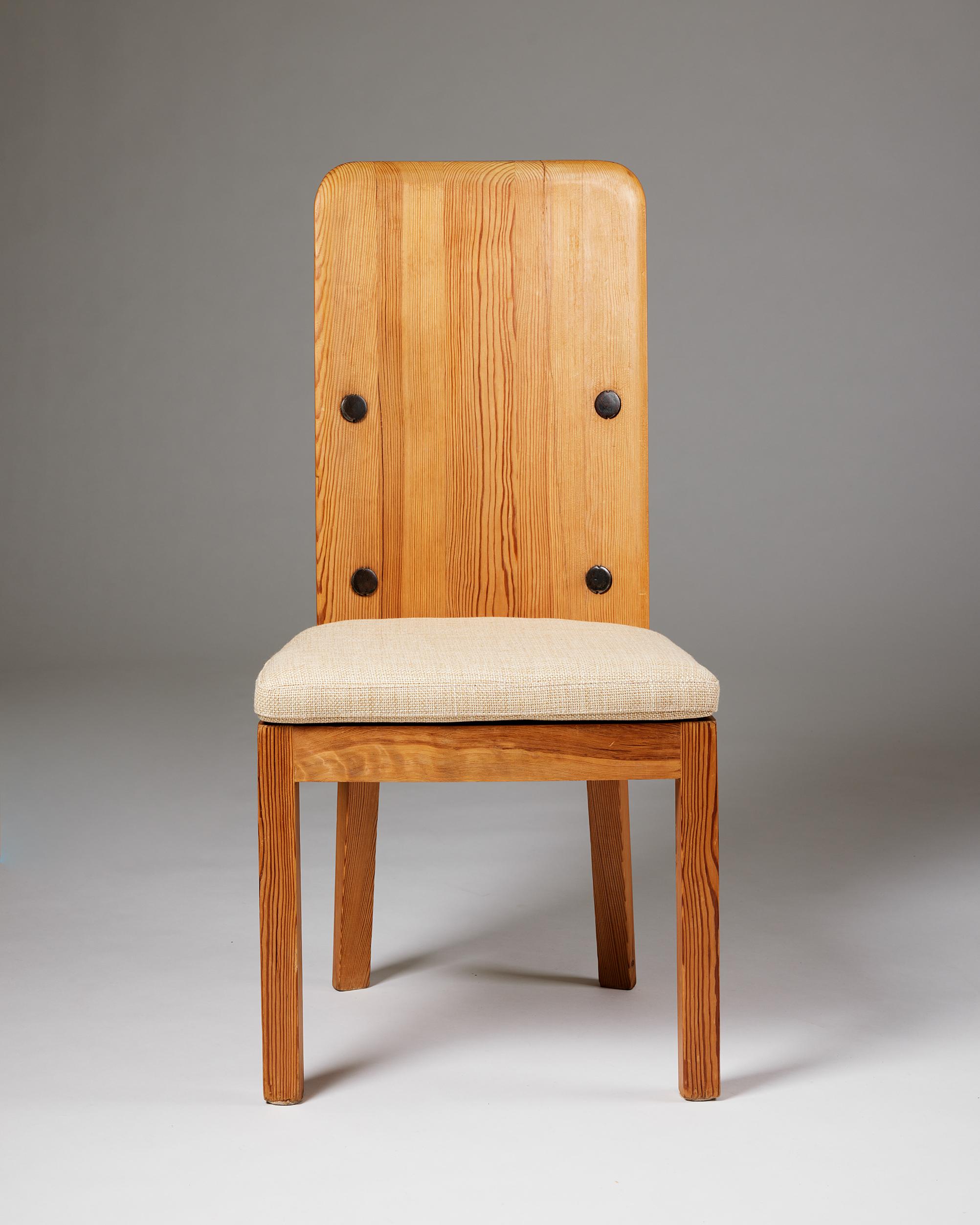 Set of Twelve Dining Chairs Model ‘Lovö’ Designed by Axel-Einar Hjorth for Nk In Good Condition In Stockholm, SE