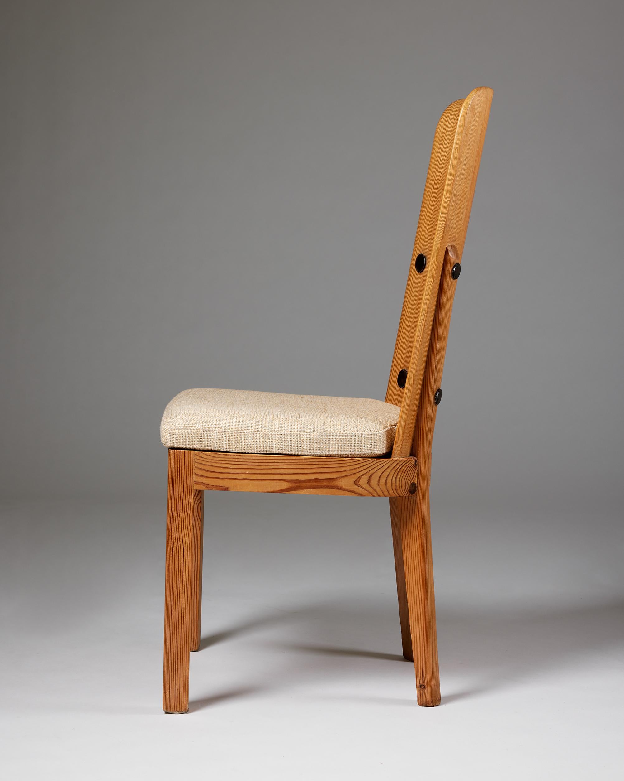 Mid-20th Century Set of Twelve Dining Chairs Model ‘Lovö’ Designed by Axel-Einar Hjorth for Nk