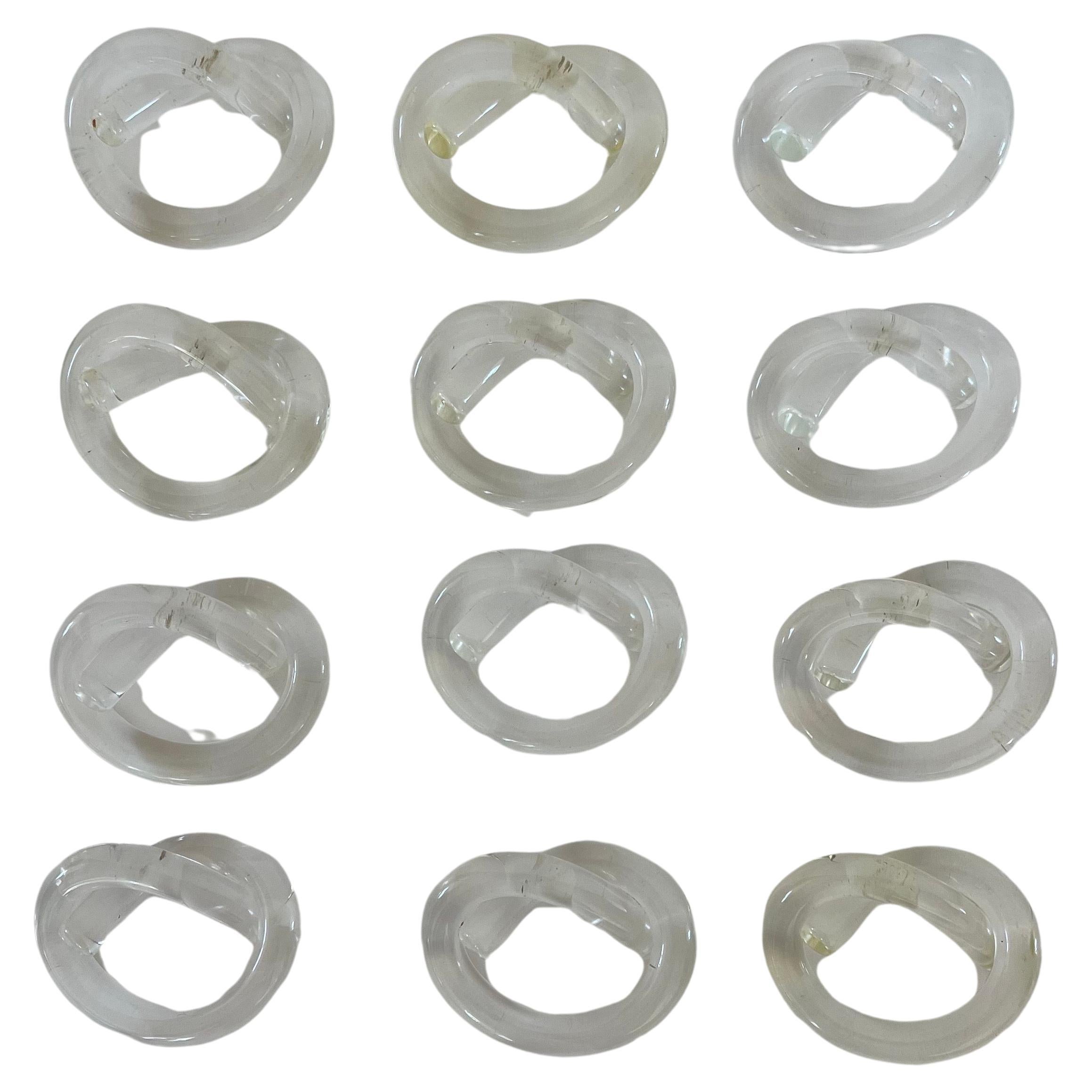 Set of Twelve Dorothy Thorpe Pretzel Napkin Ring Holders, USA, 1970s