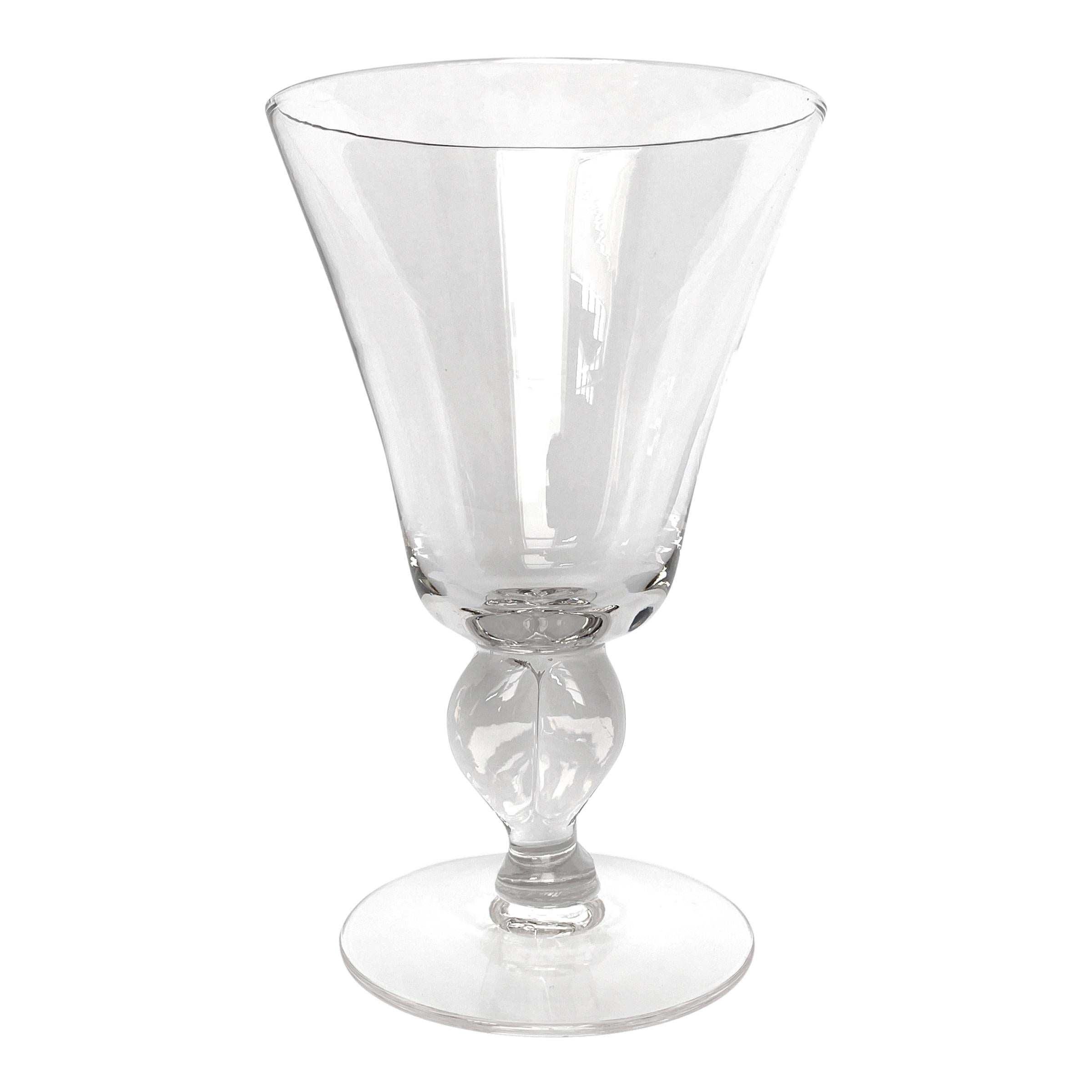 Set of Twelve Early 20th Century Swedish Crystal Wine Glasses In Good Condition In Chicago, IL