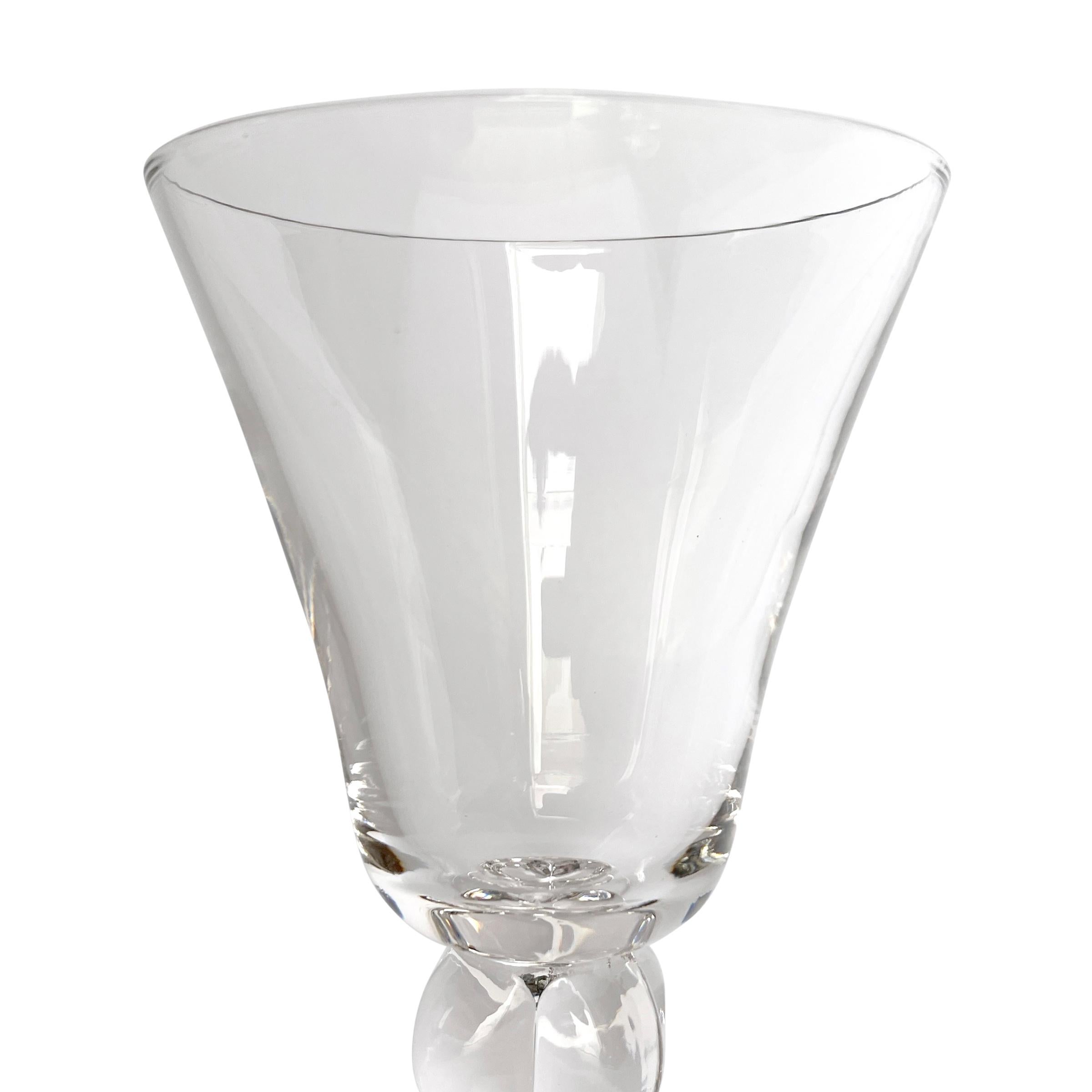 Set of Twelve Early 20th Century Swedish Crystal Wine Glasses 2