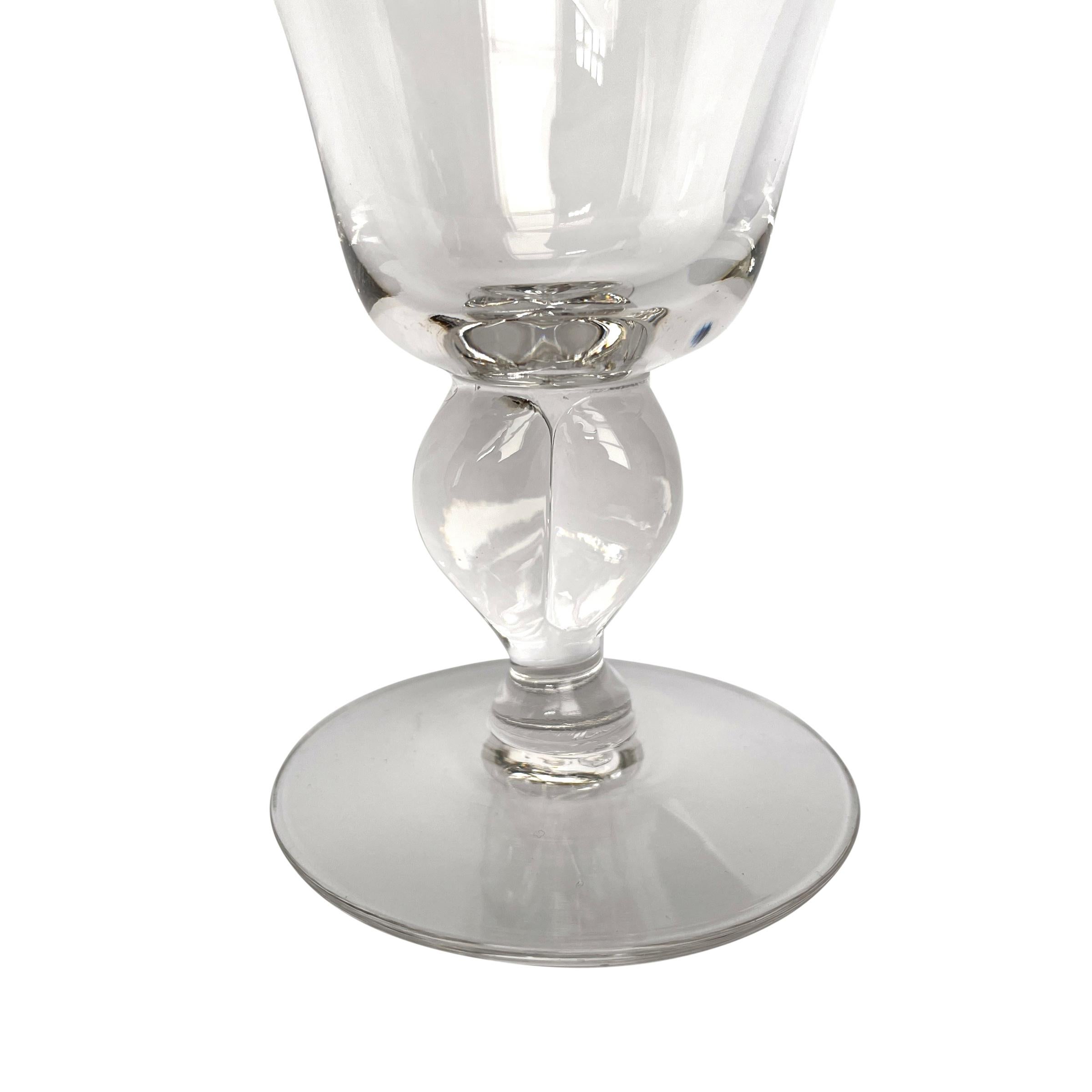 Set of Twelve Early 20th Century Swedish Crystal Wine Glasses 4