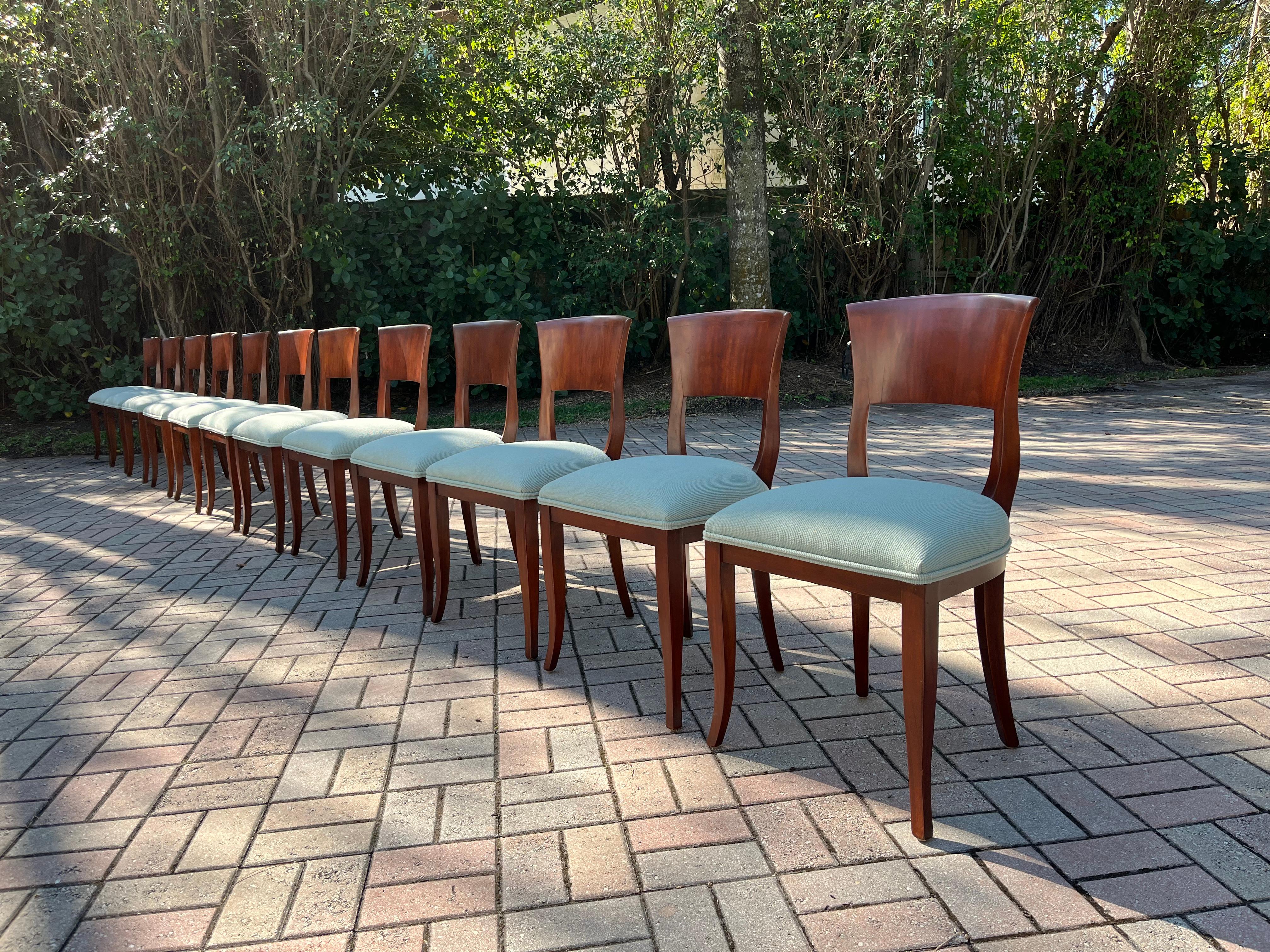 Late 20th Century Set of Twelve Elegant Dining Chairs For Sale