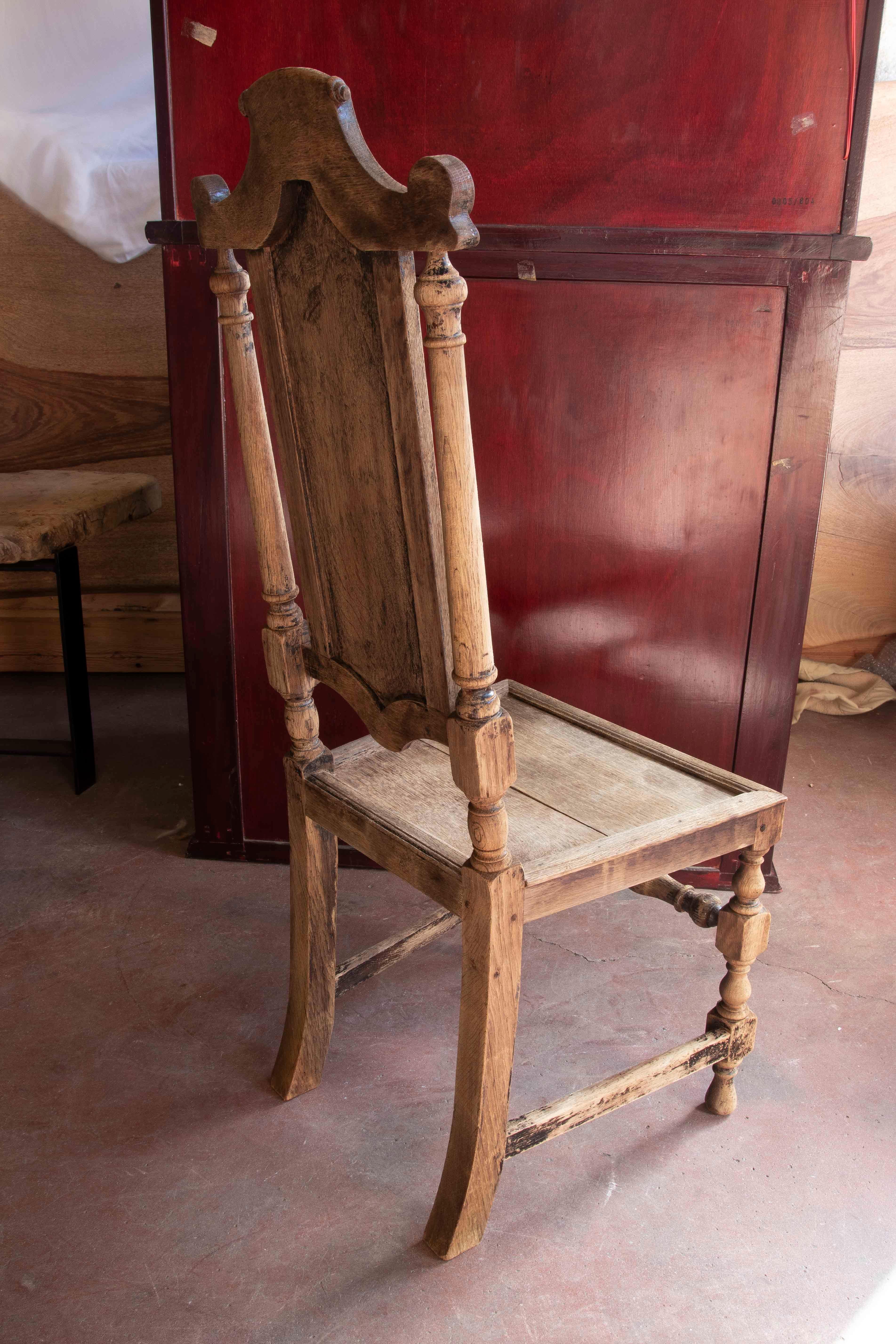 Set of Twelve Elegant Wooden Dining Room Chairs with Backrest For Sale 1
